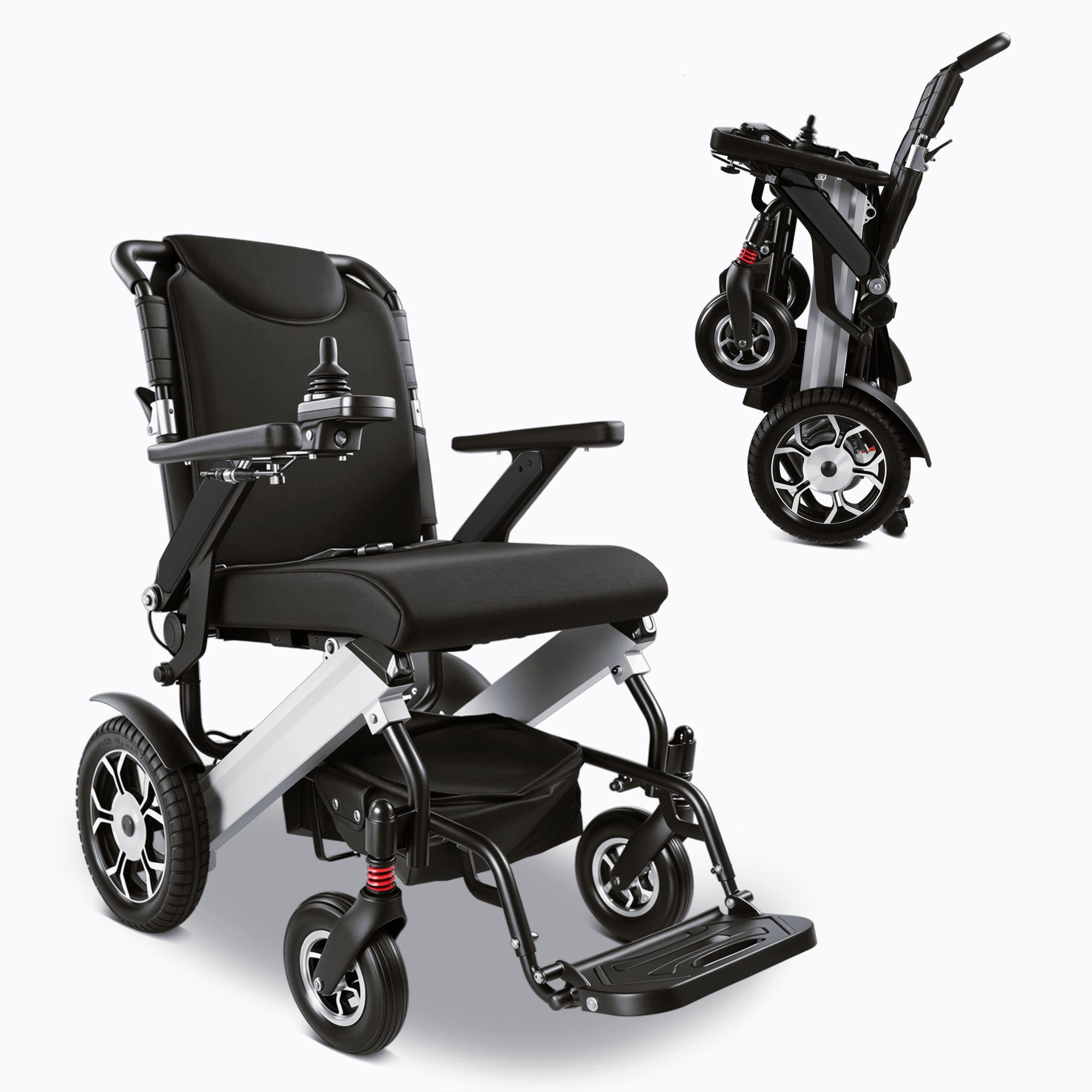 Vankel Elektrorollstuhl Elektrisch Faltbar Leicht bis 150KG, Faltbar, 25 km, seniorenmobil, 2x250W, 6,00 km/h E-Rollstuhl