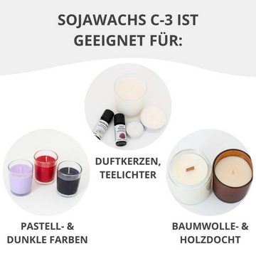 DistrEbution Bastelnaturmaterial Sojawachs C-3 Flocken Naturwachs Kerzenwachs 5 kg, Zur Herstellung von Kerzen in Behältern