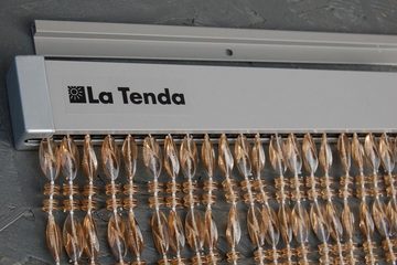 Türvorhang La Tenda ELBA 3 XL Perlenvorhang braun, La Tenda, Hakenaufhängung, transparent, 140 x 230 cm, Polypropylen - Länge und Breite individuell kürzbar