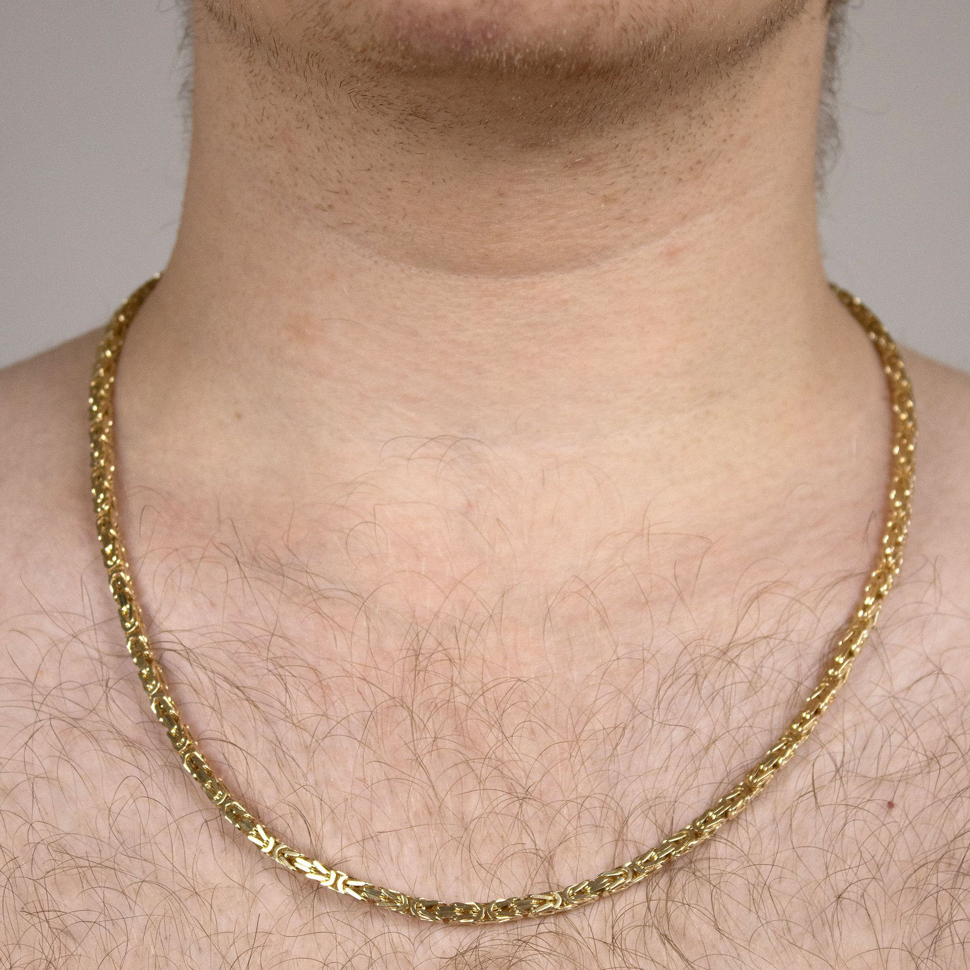 Herren Schmuck HOPLO Königskette 3,5 mm 60 cm 585 - 14 Karat Gold Halskette Königskette massiv Gold hochwertige Goldkette 53,9 g
