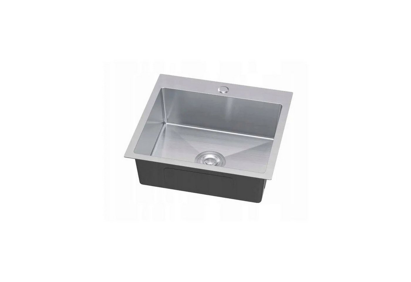 Thumbnail - QLS Edelstahlspüle SELMA 48 x 45 cm mit Siphon Inox, Einbau in die Arbeitsplatte 480 x 450 x 210 mm Küchenspüle