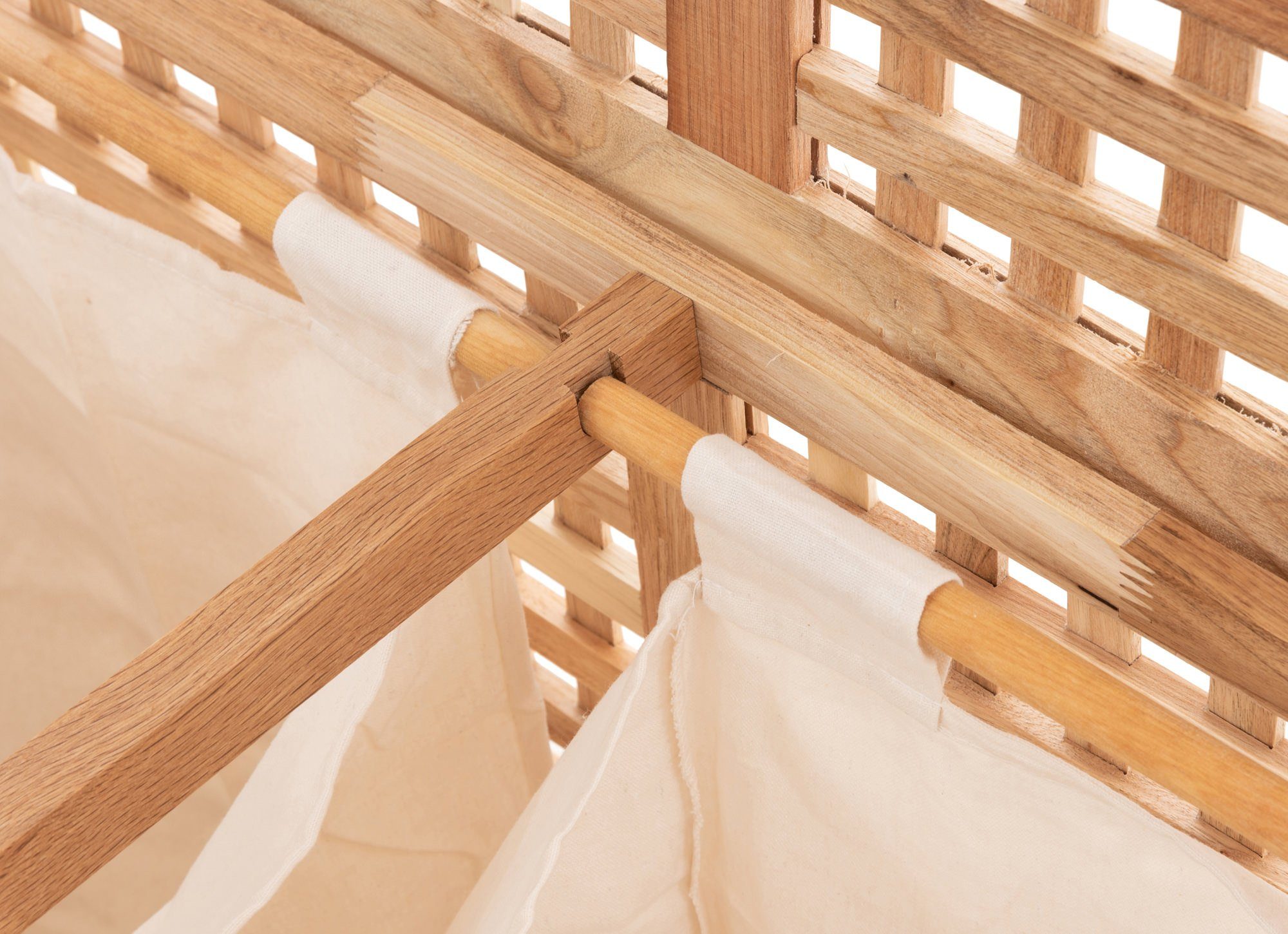 CLP Deckel und Fächern mit zwei Holz, Wäschetruhe Patea Wäschebox