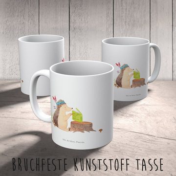 Mr. & Mrs. Panda Kinderbecher Igel mit Federkopfschmuck - Weiß - Geschenk, Kunststoffgeschirr, Wald, Kunststoff