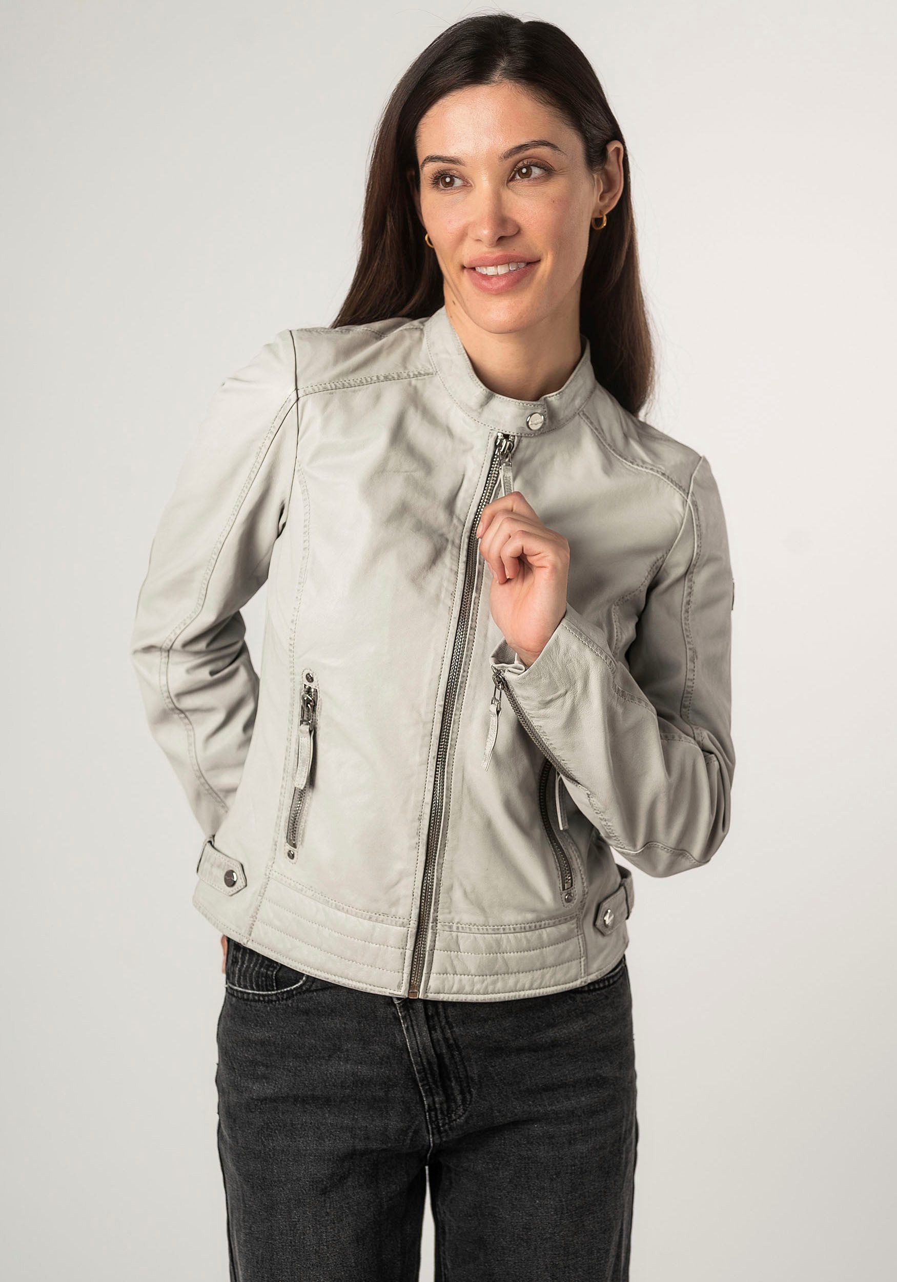 Mauritius Lederjacke MWFilla mit kleinem Stehkragen günstig online kaufen