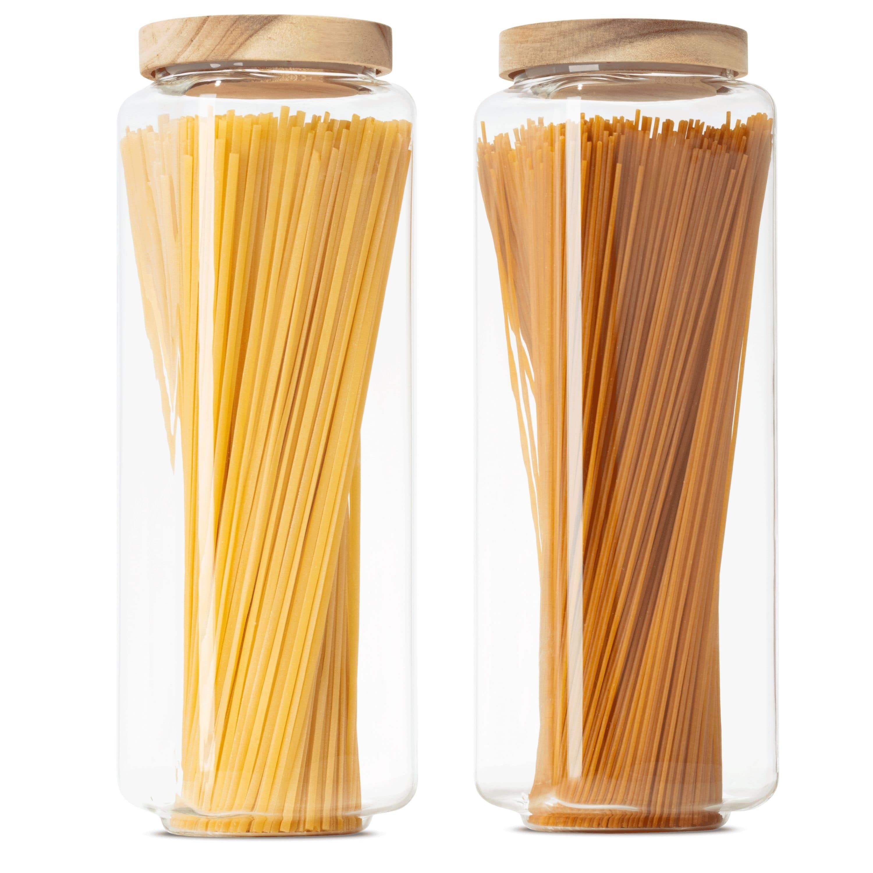 Econovo Vorratsglas eckig, (Set, 2-tlg., stapelbar & luftdicht), eckige Vorratsdosen aus Glas mit Deckel für Lebensmittel & Gewürze. € 43,99