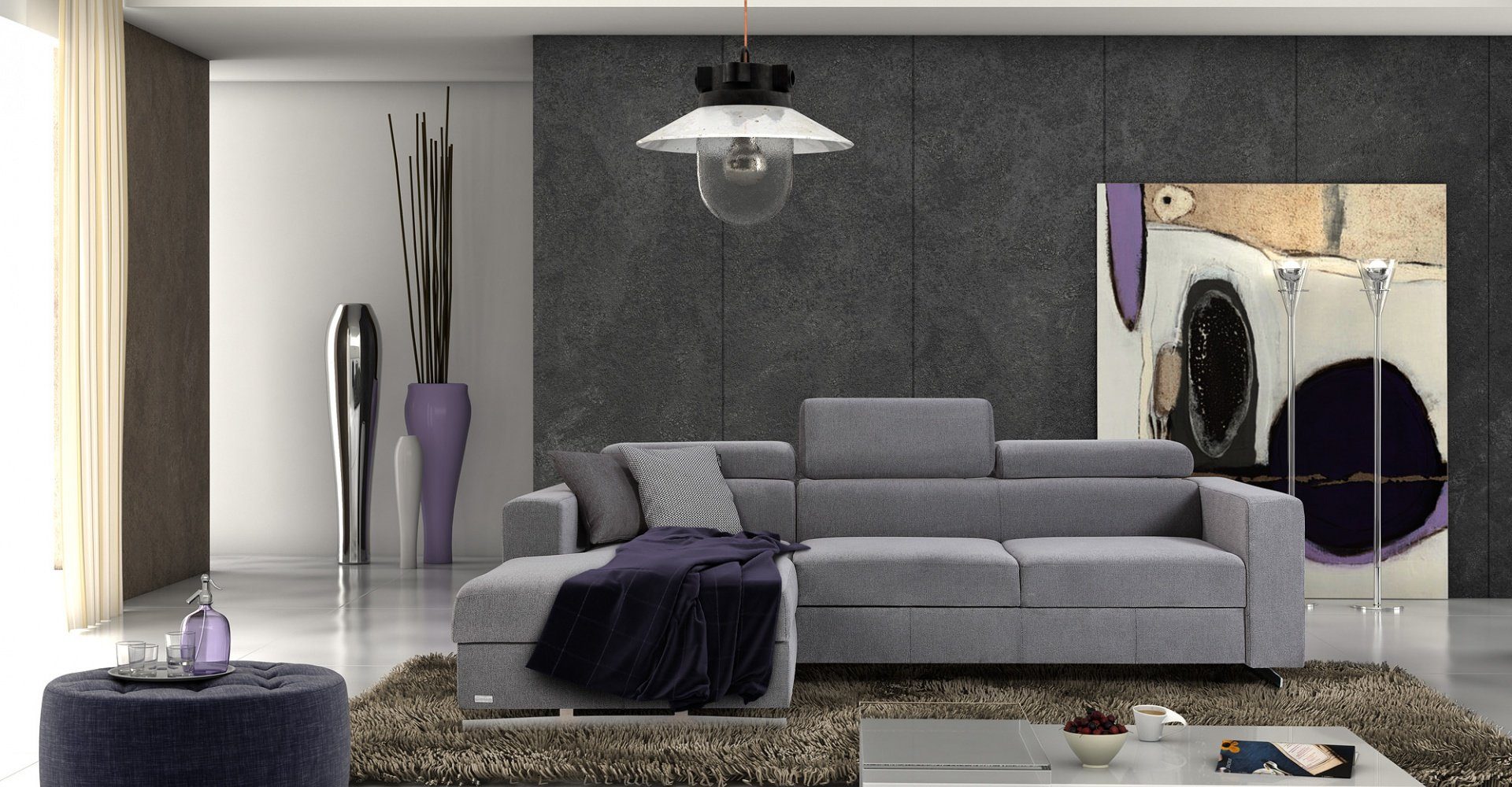 JVmoebel Ecksofa Ecksofa L-Form Bettfunktion, Made Design Europe Polster Modern in Couch Textil