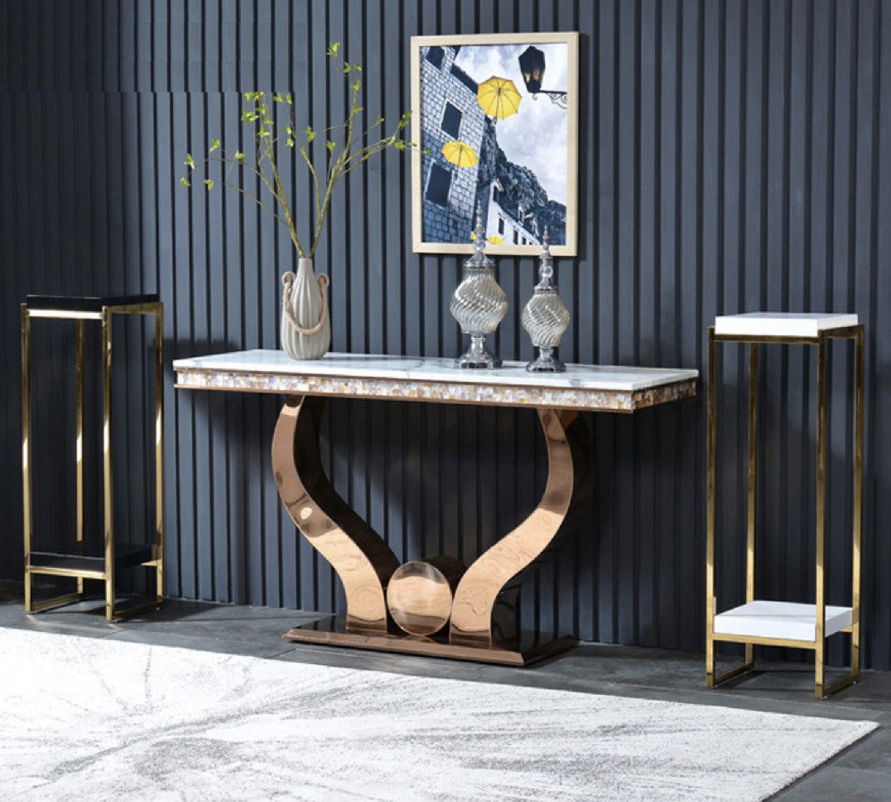 Konsolentisch Holz Tisch Konsole Konsolentische Schmink Sideboard Weiß