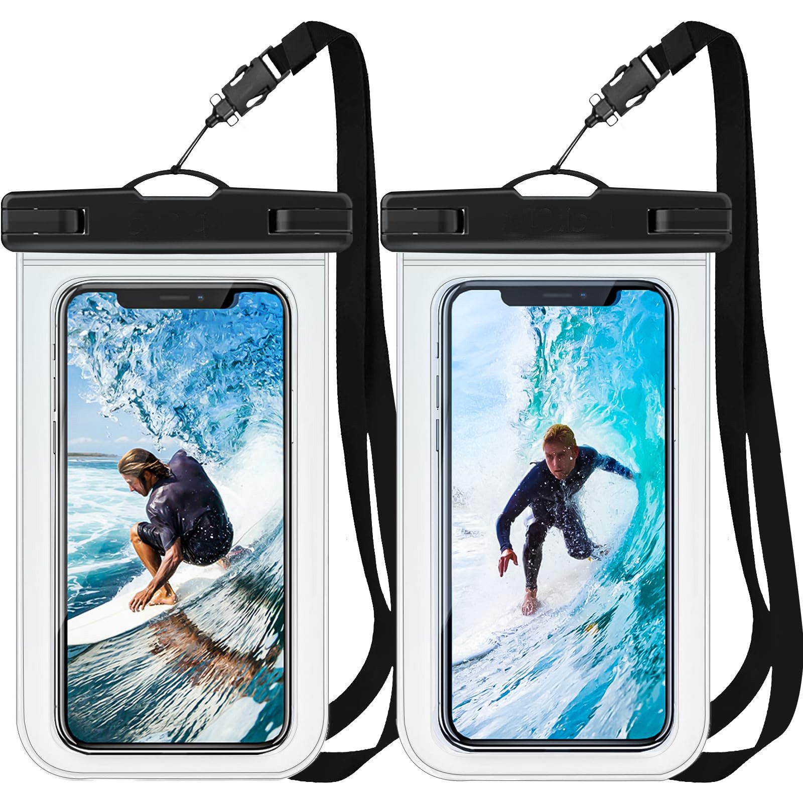 HYTIREBY Handyhülle 2 Stück Wasserdicht Handyhülle Waterproof Phone Case IPX8 7,0", Wasserdicht Handytasche für iPhone 15 14 13 12 11 Pro Max Plus