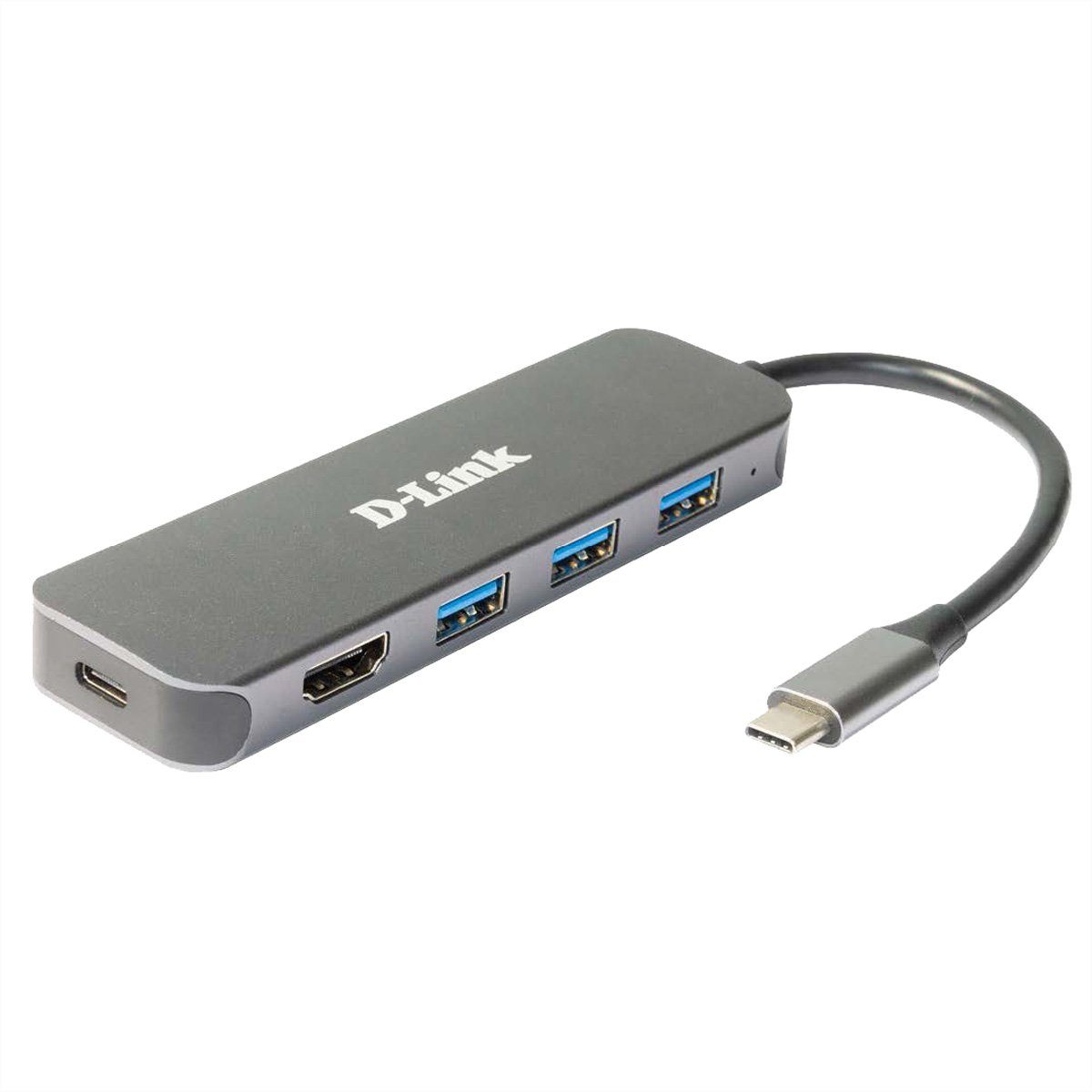 D-Link DUB-2333 5-in-1 USB-C Hub mit HDMI/Power Delivery Computer-Adapter USB Typ C (USB-C) Männlich (Stecker) zu HDMI Typ A Weiblich (Buchse)