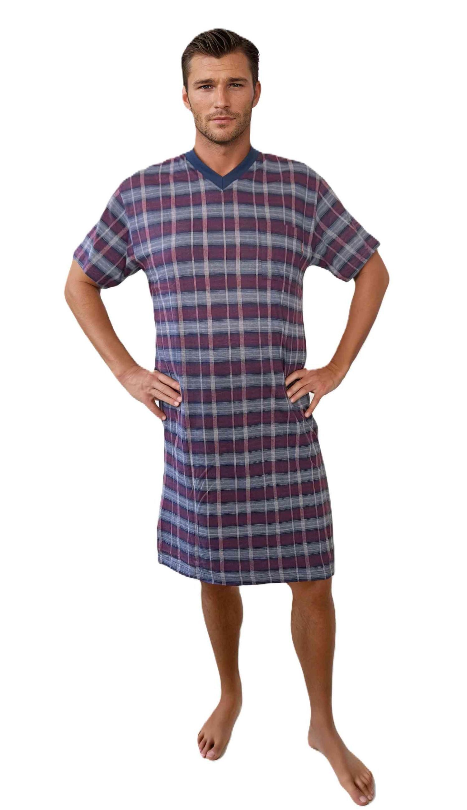 Normann Pyjama Normann Herren kurzarm Nachthemd günstig online kaufen