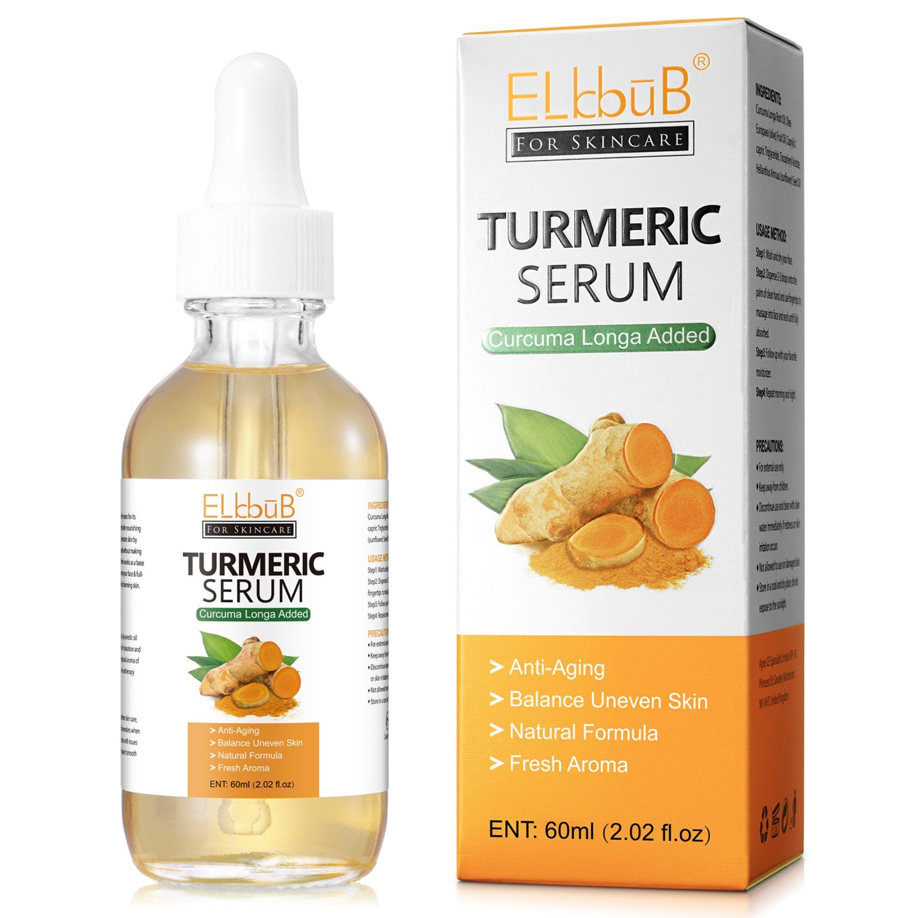 P-Beauty Cosmetic Accessories Gesichtsserum Kurkuma Serum Hyperpigmentation Pigmentflecken Entferner Bio Vegan, 1-tlg.