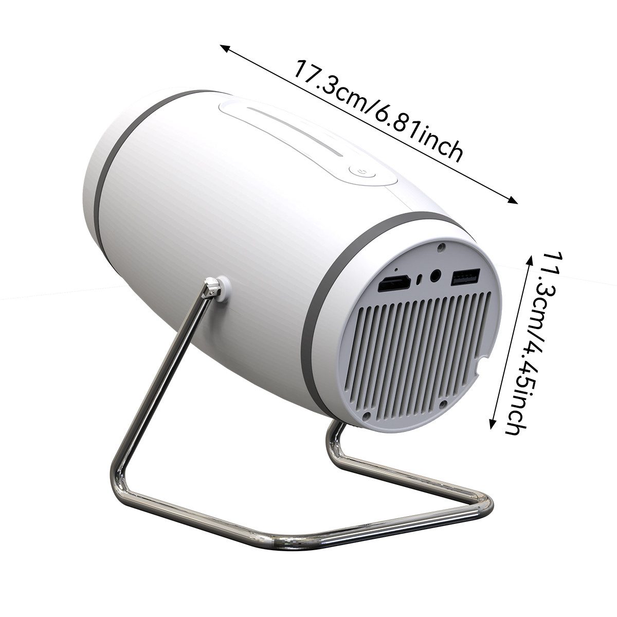 Happybe Mini-Projektor 130'' mit WiFi und Bluetooth 4K Unterstützung Beamer Portabler Projektor (1500:1, 1280*720 px)