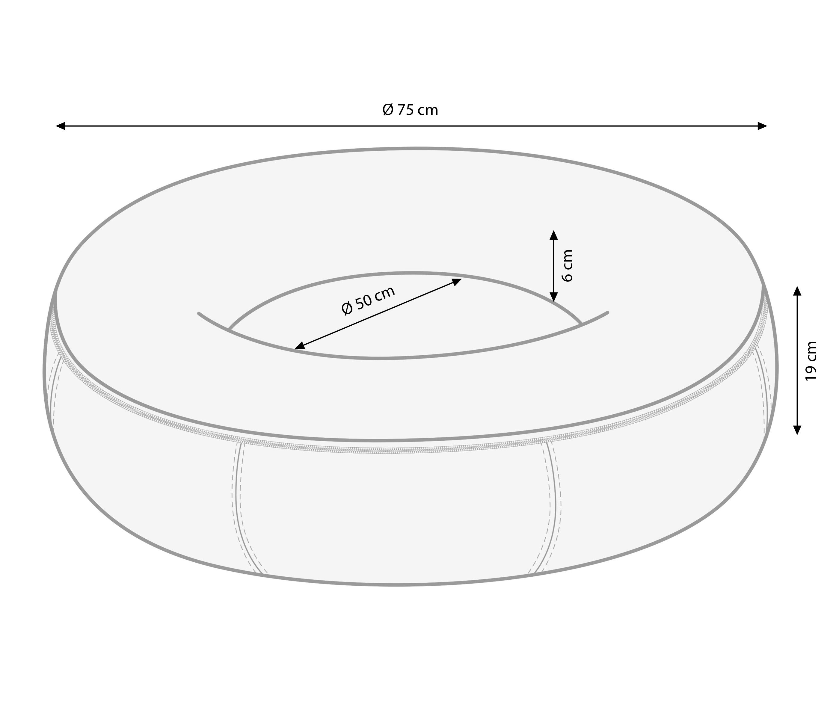Dehner Tierbett Lieblinge Kuschelbett Cora, rund, braun, Ø 75 x Höhe 19 cm, robustes Hundebett / Katzenbett, langlebiges Kunstleder