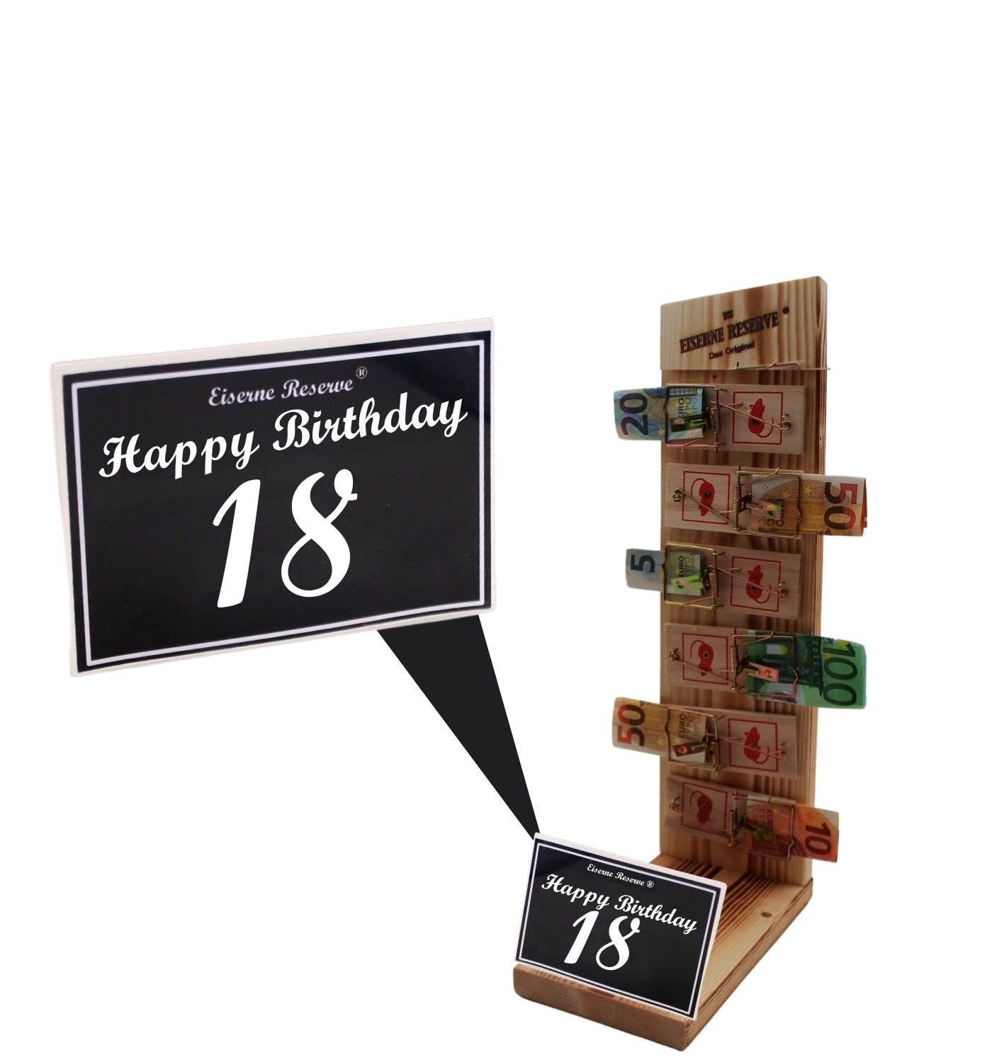 Eiserne Reserve® Geschenkbox Happy Birthday 18 Geburtstag - Eiserne Reserve - Mausefalle Geldgesche