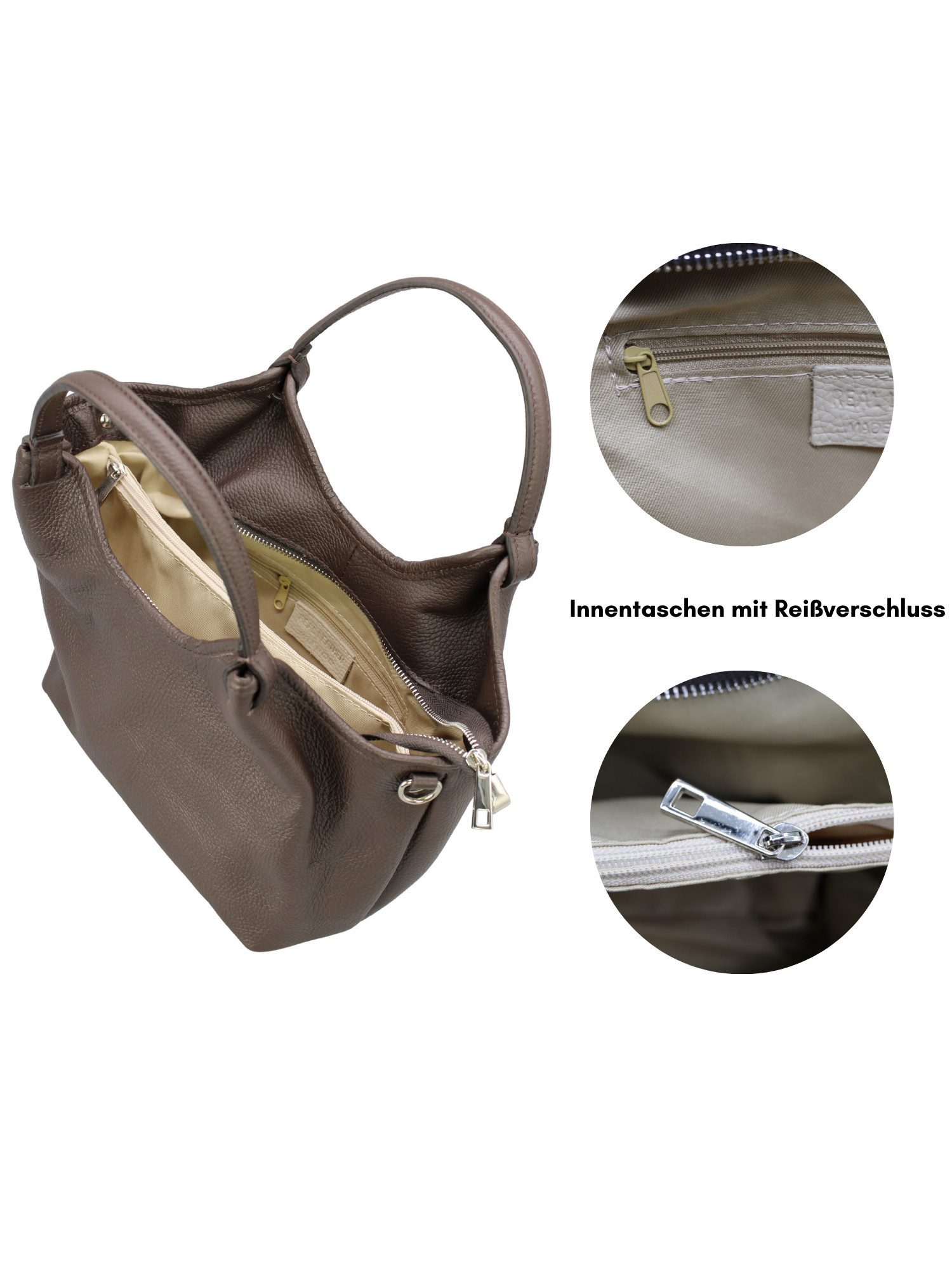 Adel Bags Schultertasche MARLIS Umhängetasche für Damen, Handtasche Echtleder