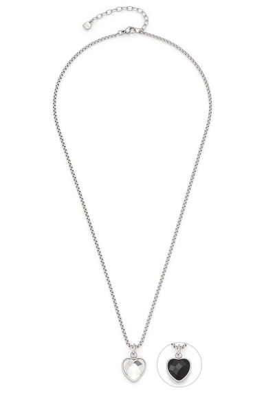 LEONARDO Kette mit Anhänger Halskette Carli Valentin's Special Herz, 023377, 023378, mit Kristallglas