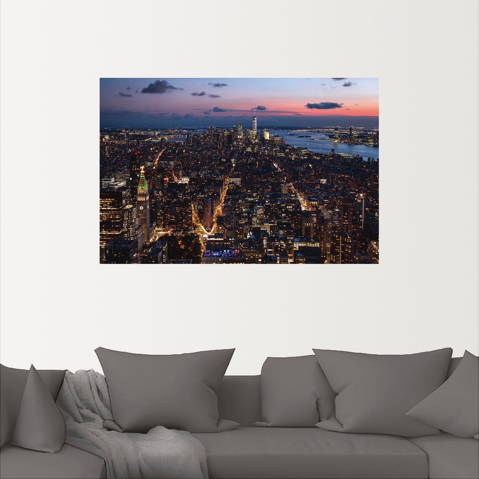 Alubild, versch. Amerika Leinwandbild, in als Manhattan, Artland Poster Wandaufkleber York oder (1 Wandbild St), New Größen