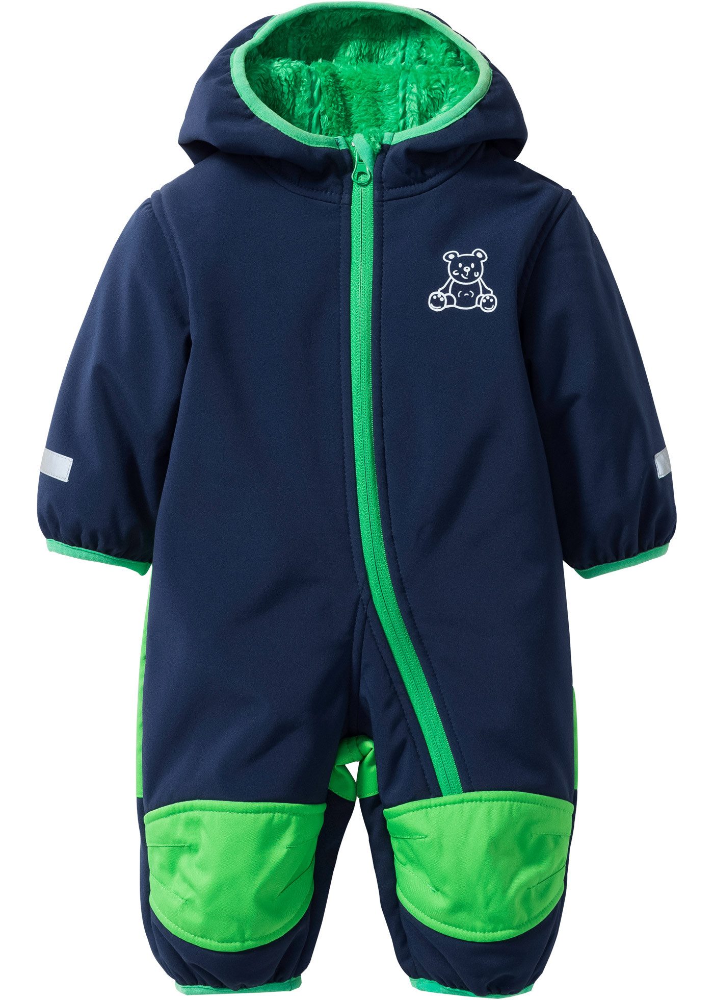 bonprix Overall für Babys, Softshell-Schneeanzug, mit reflektierendem Bärchen-Aufdruck