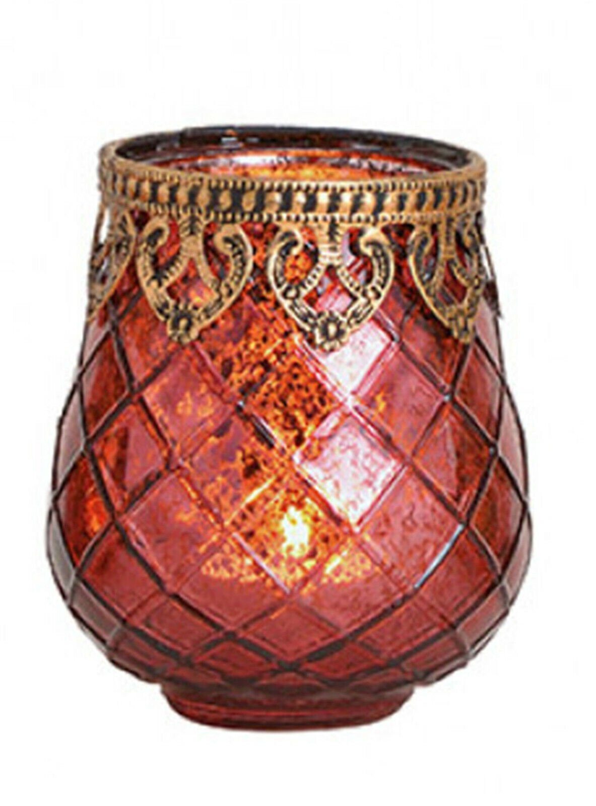 Taschen4life Windlicht Glas Windlicht Indien 602 (3 Stück) (3er Set), orientalische Windlichte, Teelichthalter, Shabby chic & Bohemien Stil 3 Stück rot