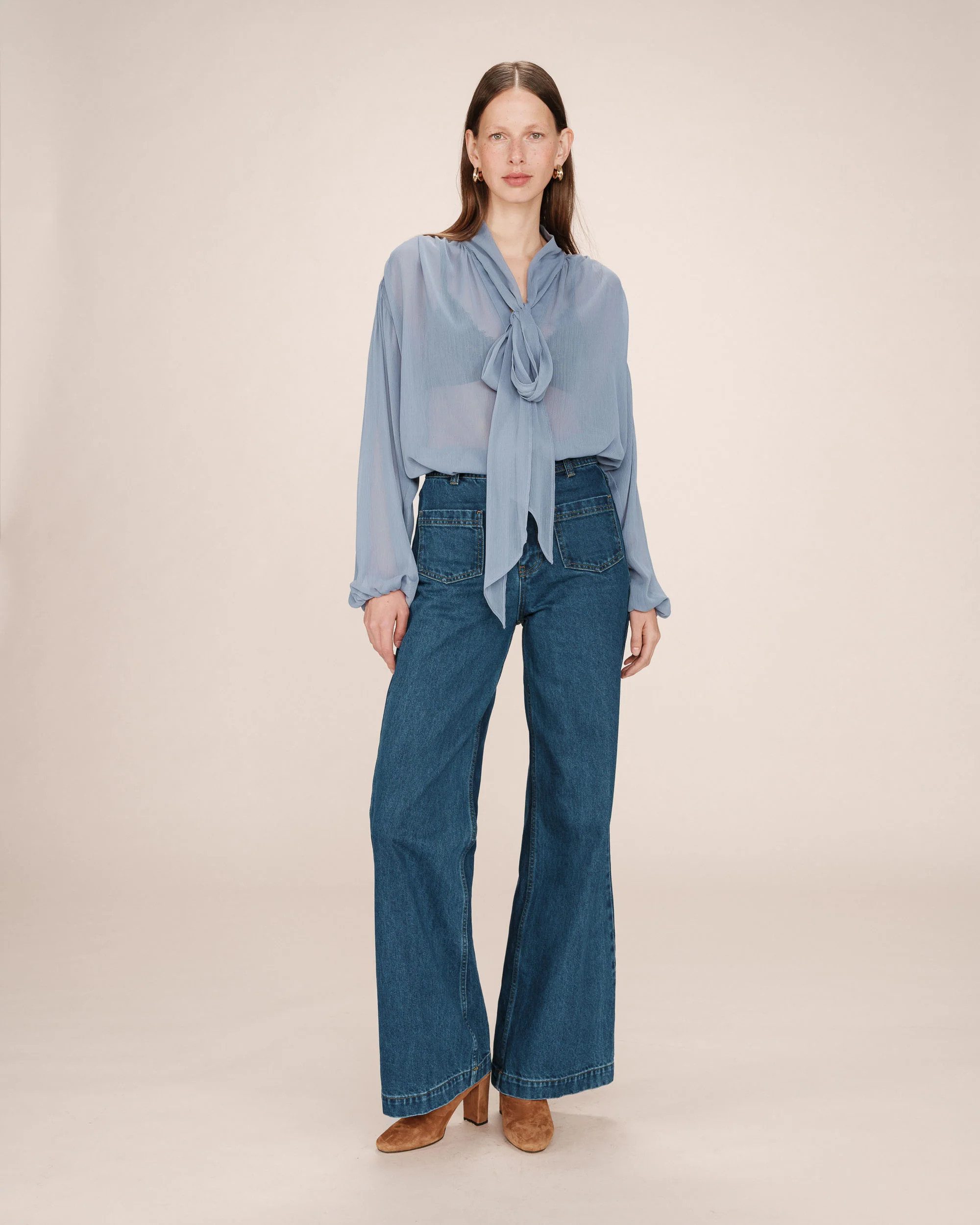 Grace & Mila Schluppenbluse Tie-neck blouse SPLENDIDE ? Damenbluse transpar günstig online kaufen