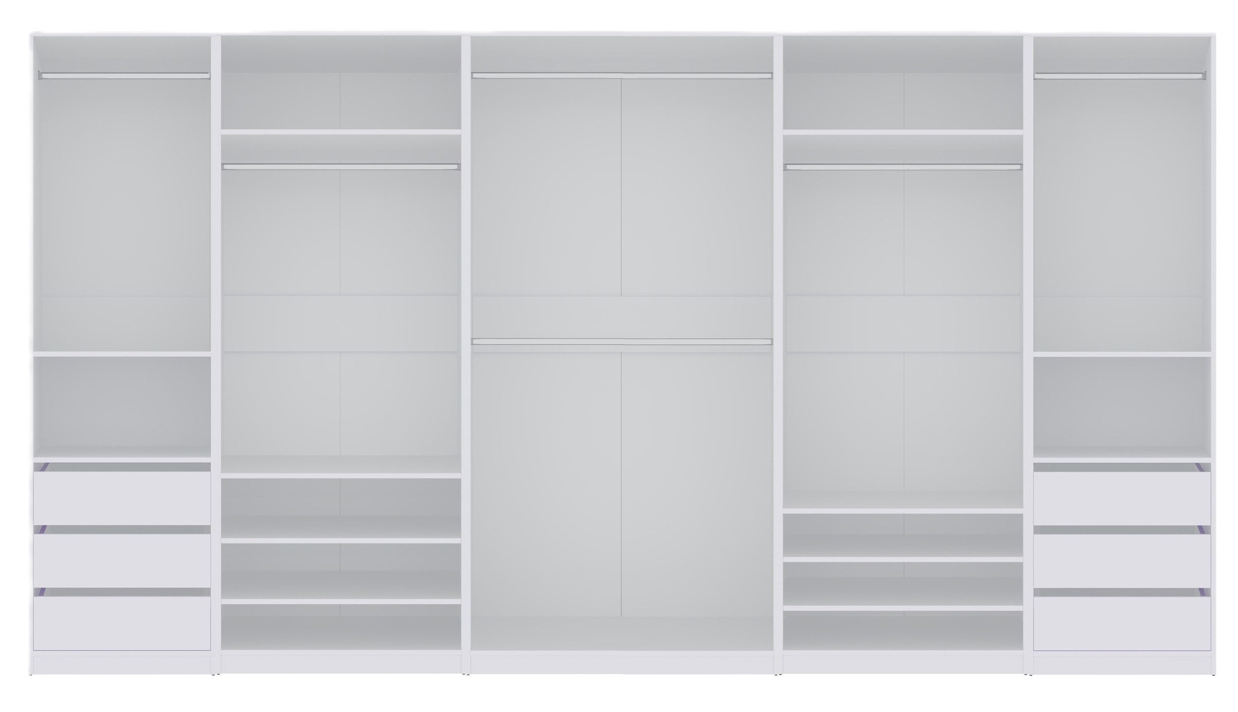 Schrank-Set TRES SET S/B offener Kleiderschrank Eckgarderobe Ankleidezimmer