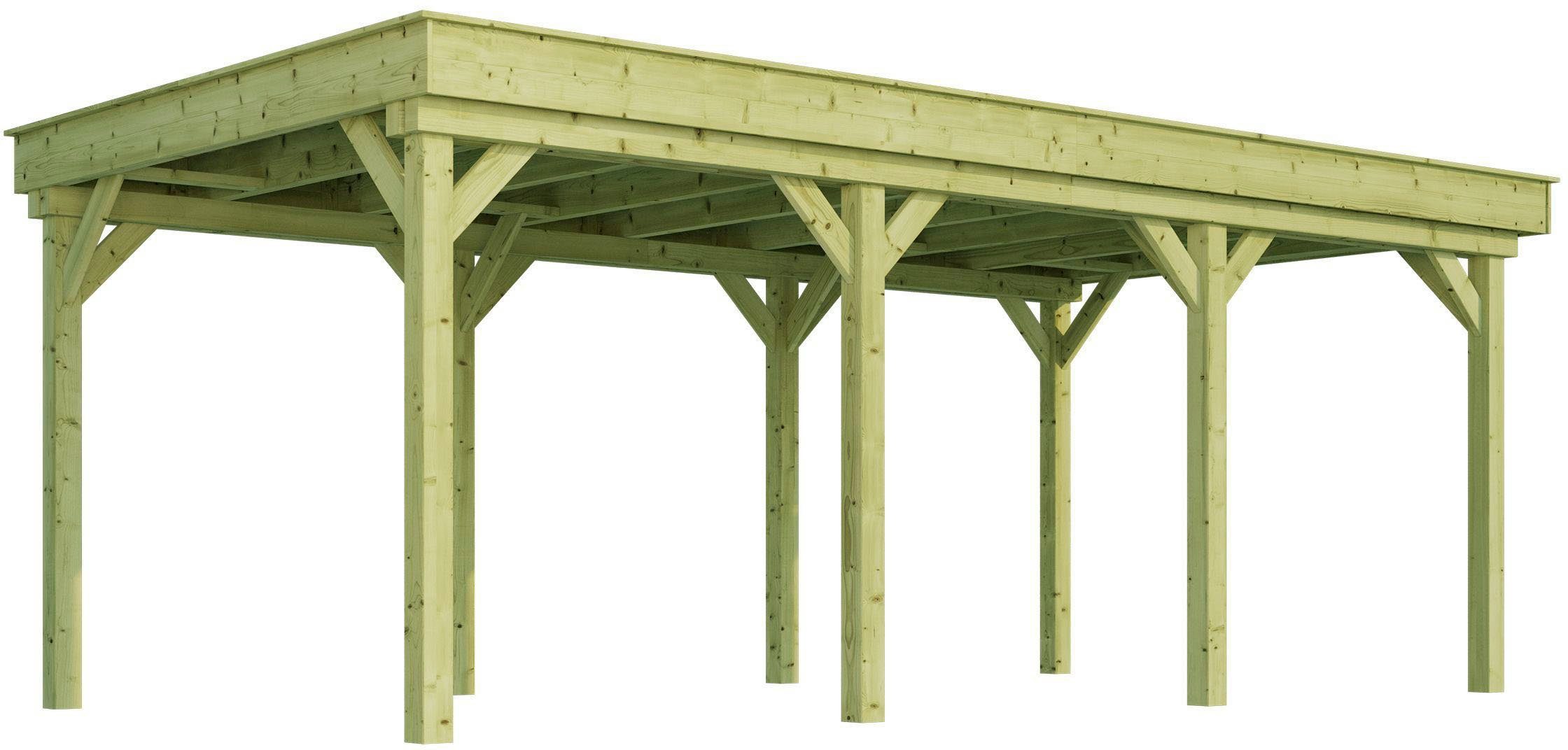 weka Einzelcarport Carport 609, BxT: 325x622 cm, 215 cm Einfahrtshöhe, Schneelast 3kN/m², inkl. selbstkl. Metalldachbahn