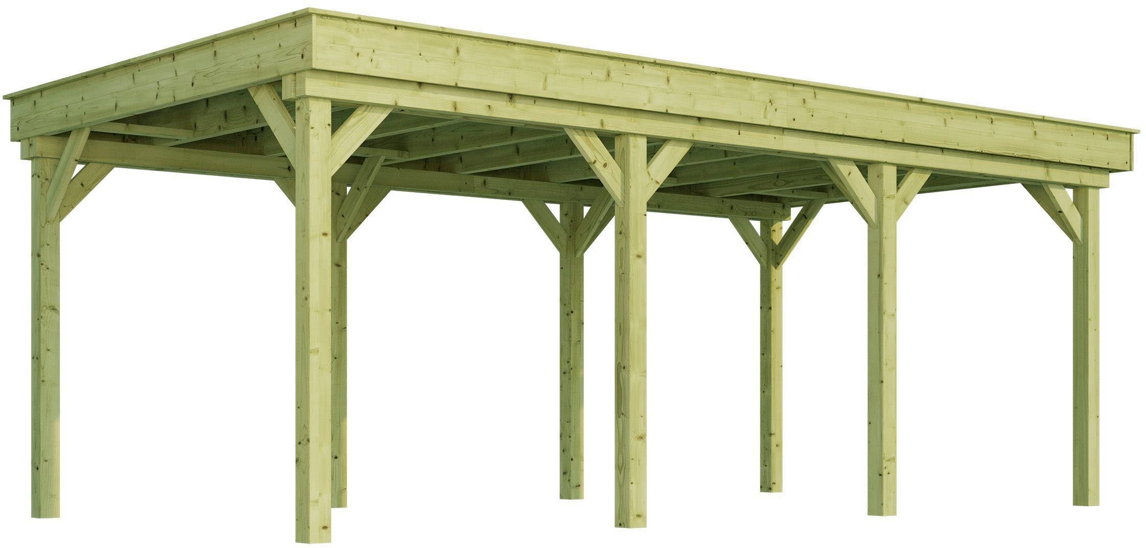 weka Einzelcarport Carport 609, BxT: 325x622 cm, 215 cm Einfahrtshöhe,  Schneelast 3kN/m², inkl. selbstkl. Metalldachbahn