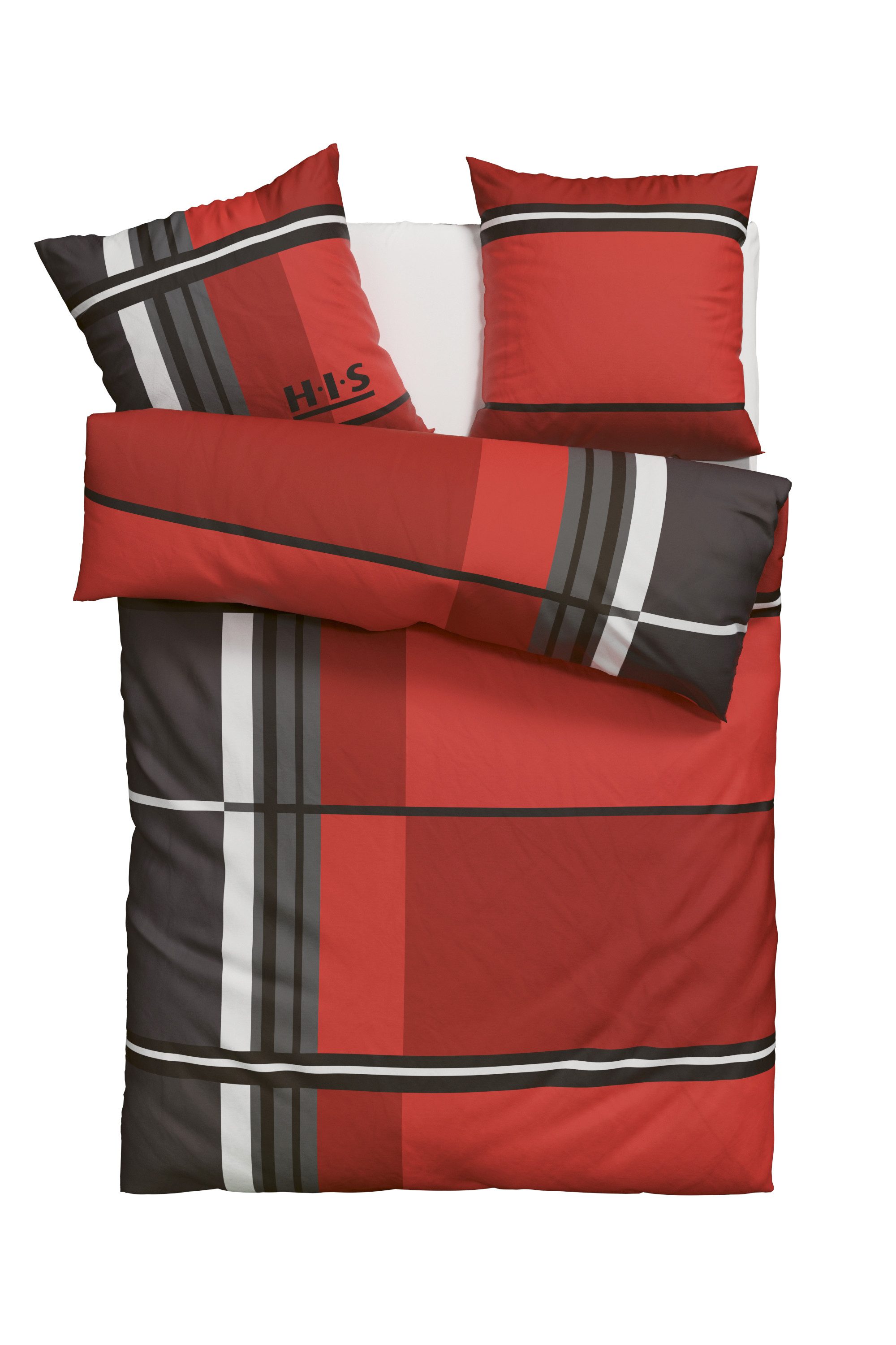 H.I.S Bettwäsche Cassia, Linon, 2 teilig, in sportlichem Karo Design,Bettwä günstig online kaufen