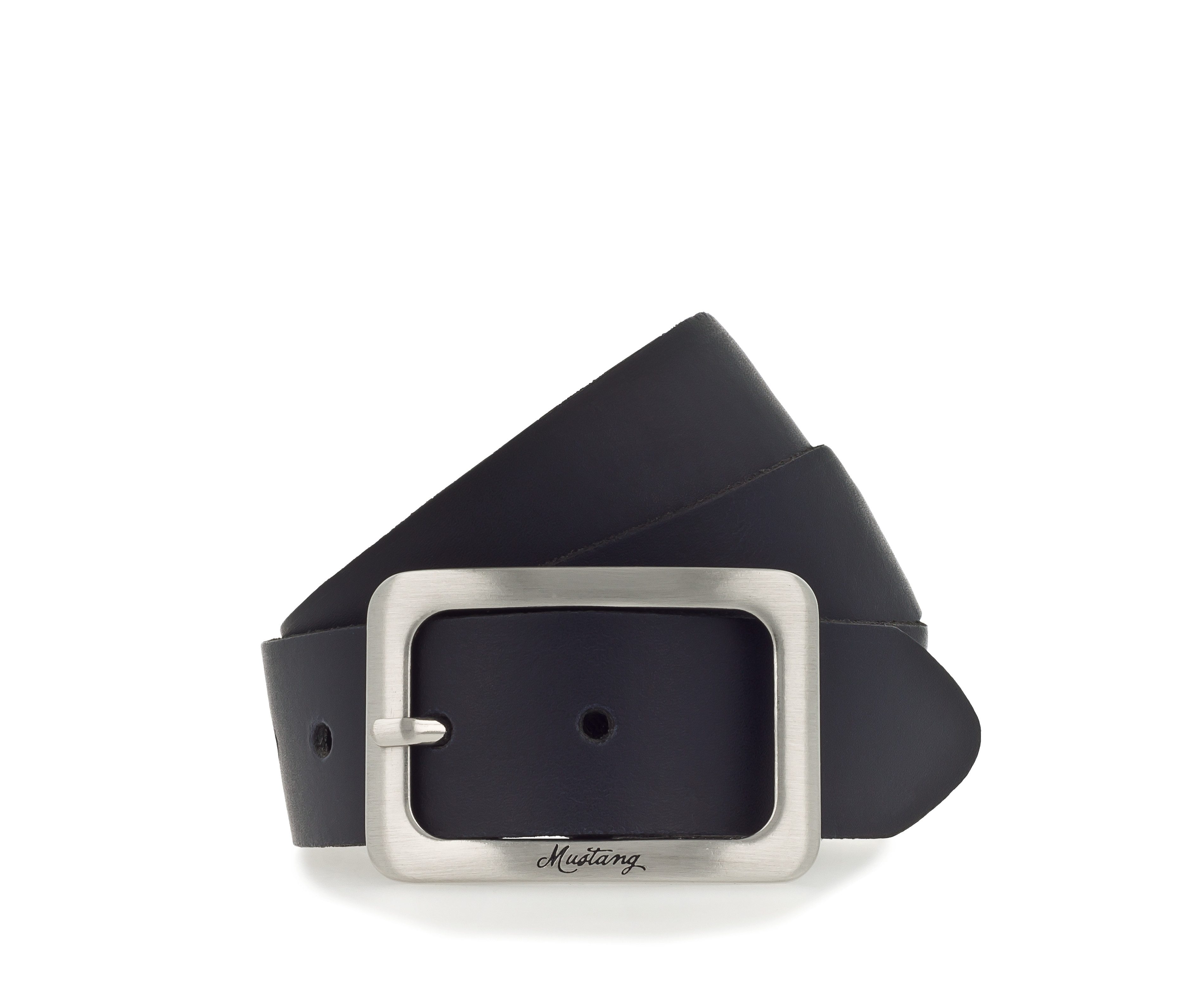 MUSTANG Ledergürtel Eckige, mattfarbene Schließe, 3,5 cm günstig online kaufen