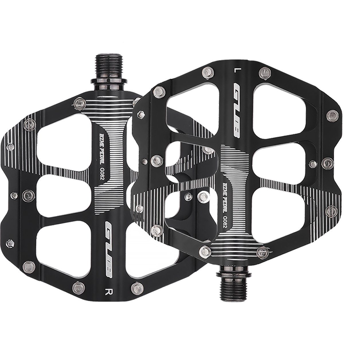 MidGard Fahrradpedale 9/16 Zoll Titan-Achse, Fahrradpedale aus Alu für MTB, Citybike, e-Bike (2-tlg)