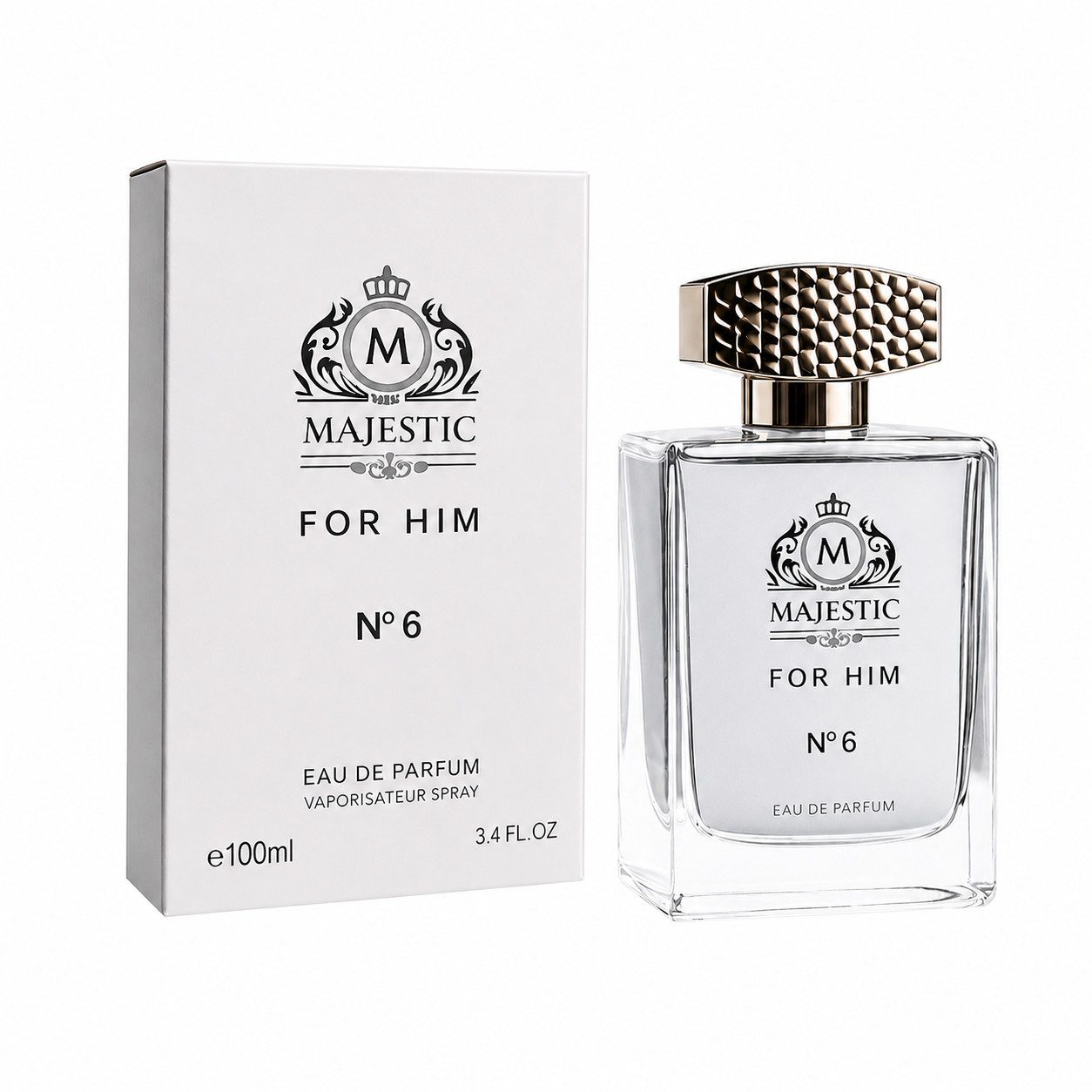 MAJESTIC LONDON Eau de Parfum Majestic For Him No. 6, Herrenduft e100 ml, Hergestellt in UK, Würzig, Amber, Zitrus