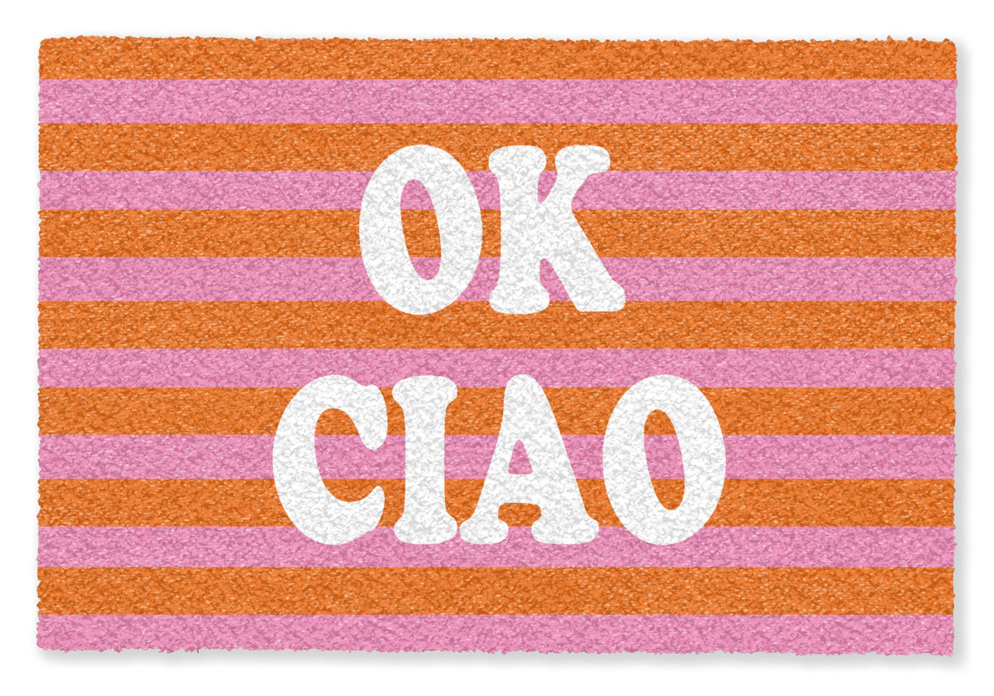 MuchoWow Fußmatte Ciao - Zitat - Streifen, Rechteckig, innen Schmutzfangmatte, Tür, Schmutzfänger Flur, Teppich 60x40 cm