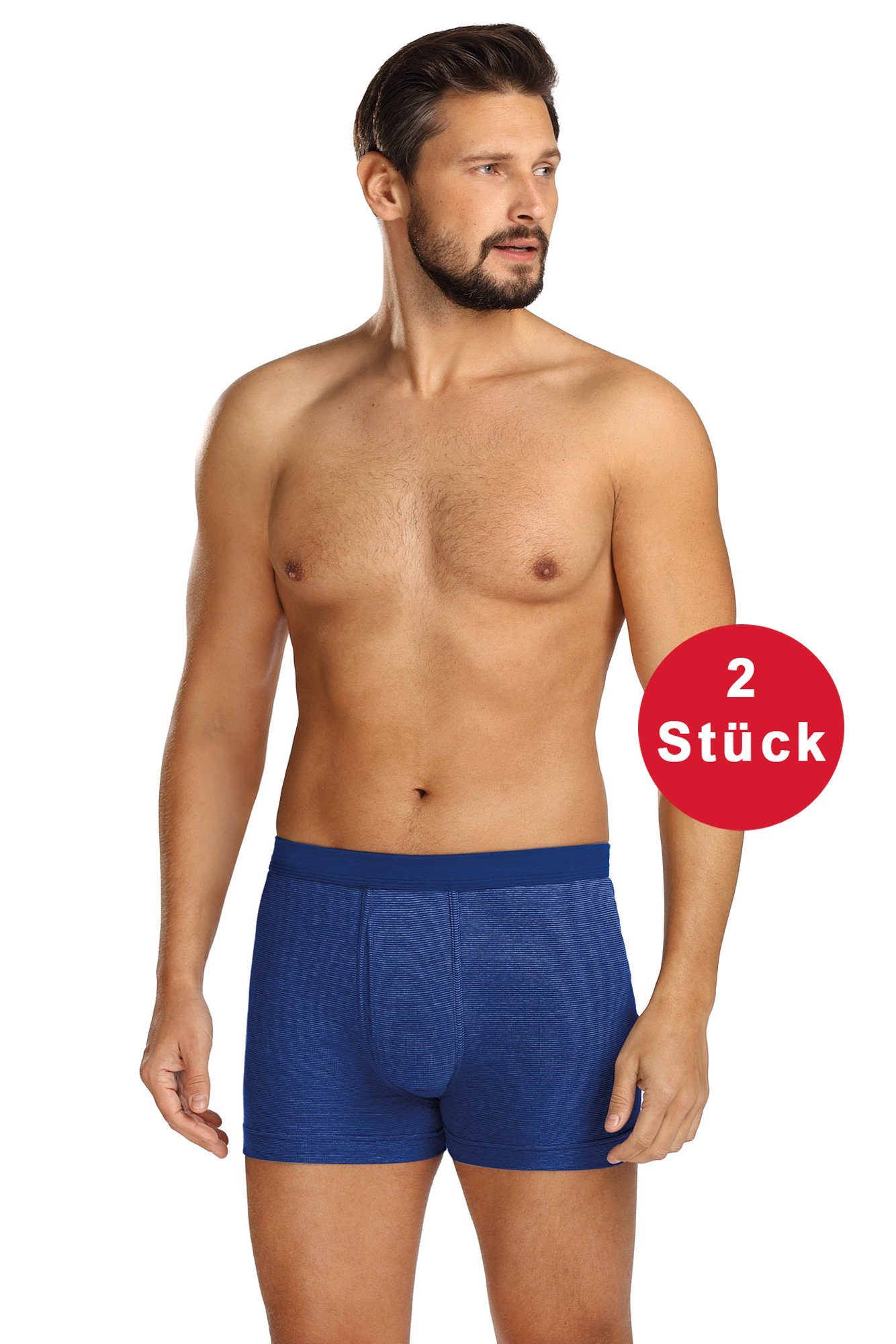 Comte Boxershorts (Set, 2-St., 2er-Pack) Herren Unterhosen Shorts 2er-Pack Pants mit Eingriff Feinripp