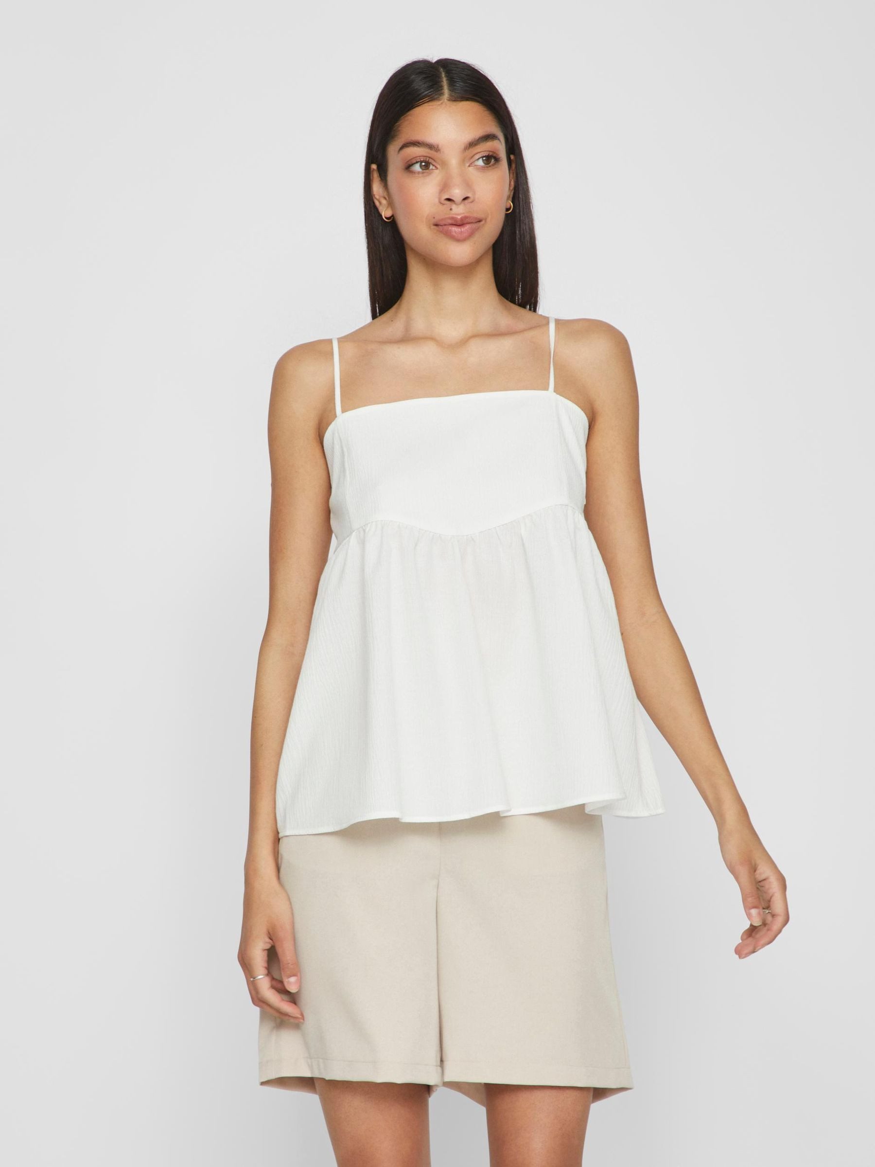 Vila Shirttop Babydoll Trägertop mit Strukturgewebe VIKADIA für Damen VIKADIA STRAP TOP