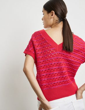 Taifun Kurzarmpullover Kurzarmpullover aus luftigem Baumwollstrick