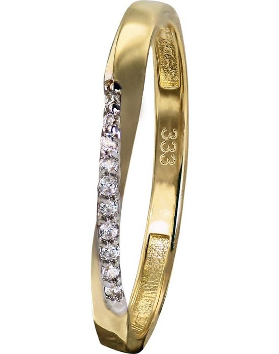 GoldDream Goldring GoldDream Gold Ring Gr.60 Swing Zirkonia (Fingerring) Damen Ring Swing aus 333 Gelbgold - 8 Karat Farbe: gold weiß