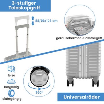 KOMFOTTEU Trolley, 4 Rollen, Reisekoffer mit Laptopfach & 4 Universalräder