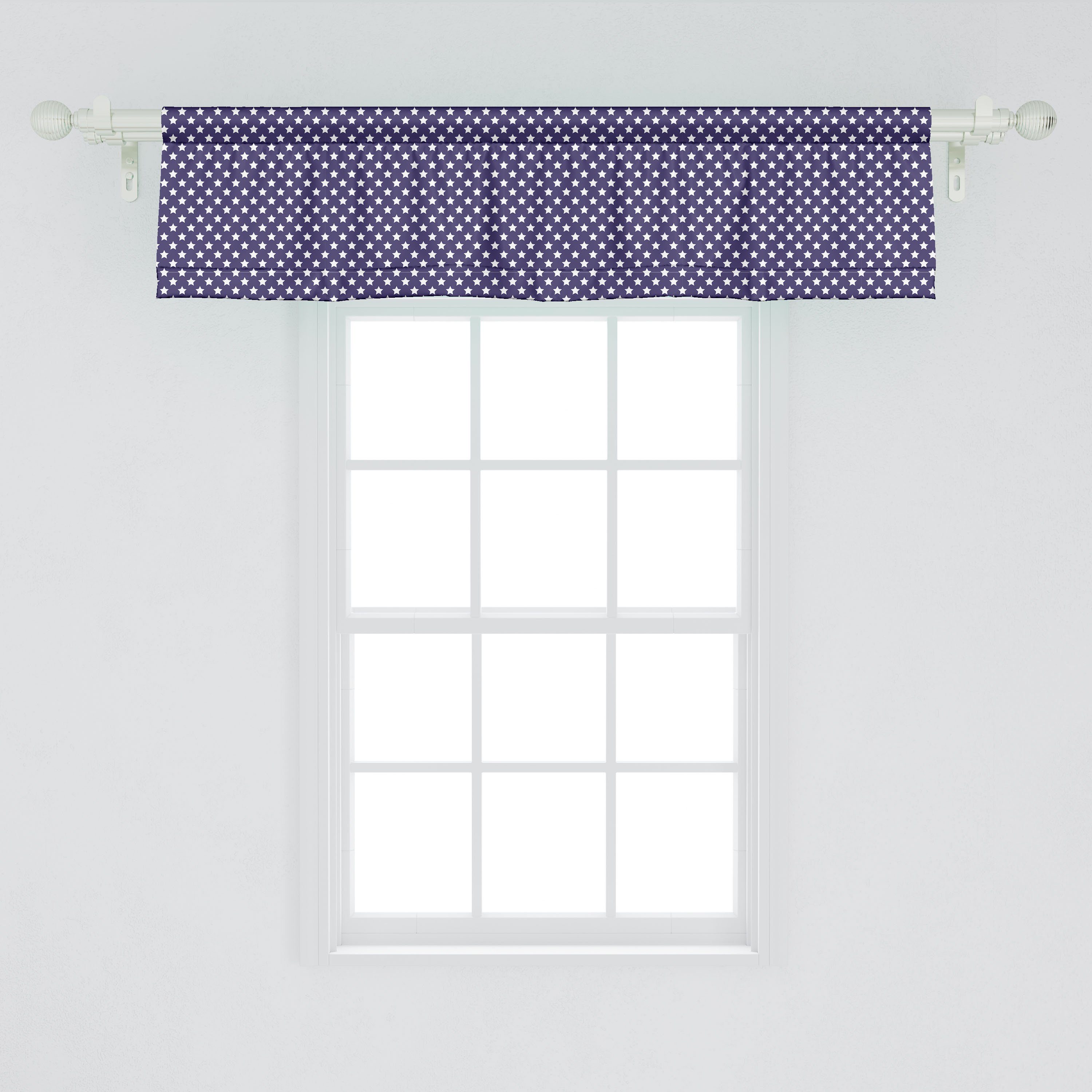 Scheibengardine amerikanisch Schlafzimmer Microfaser, Sternen für Abakuhaus, Volant Stangentasche, mit Flagge Dekor Küche Vorhang mit