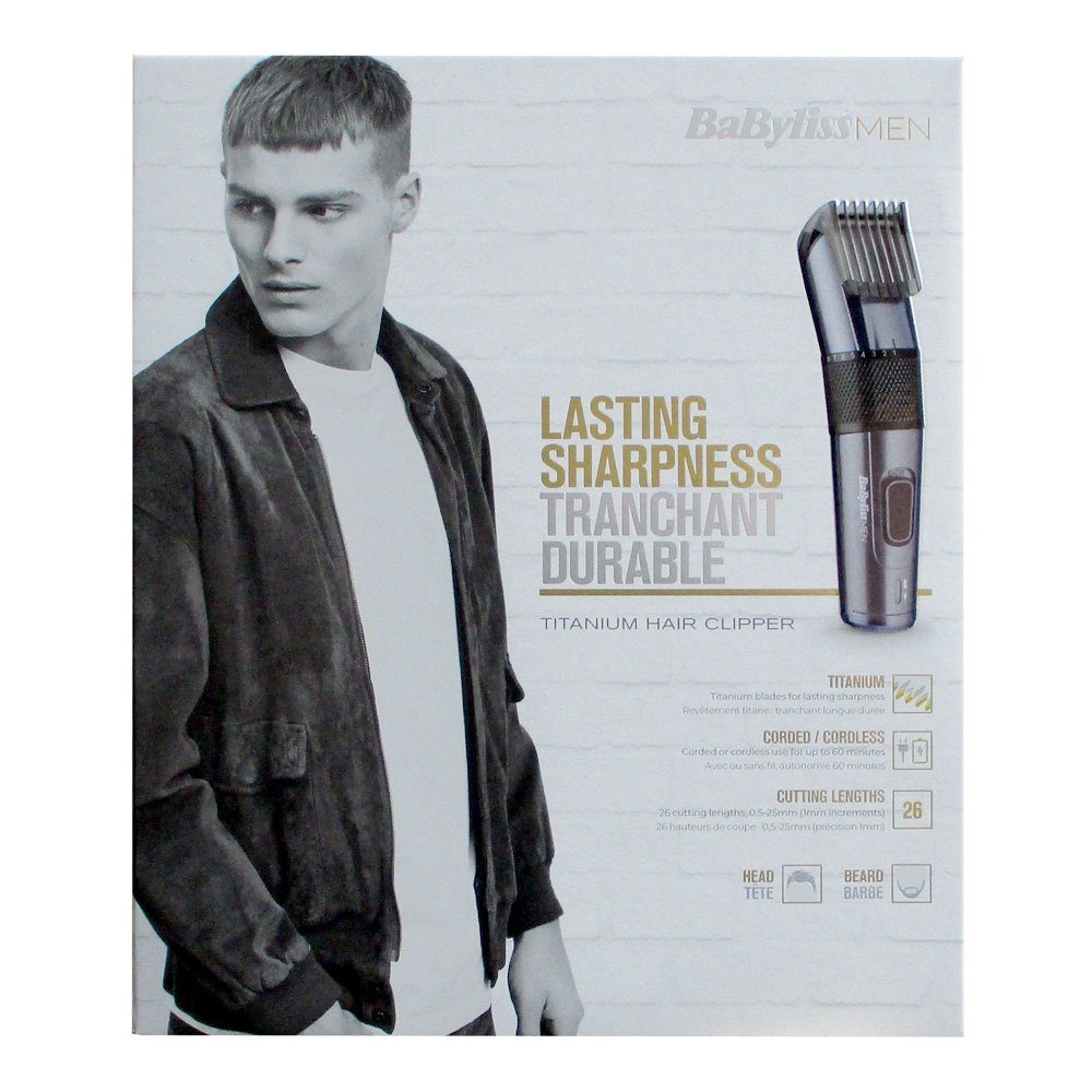 BaByliss Haarschneider BaByliss E976E Akku/Netz Titanium Haarschneider