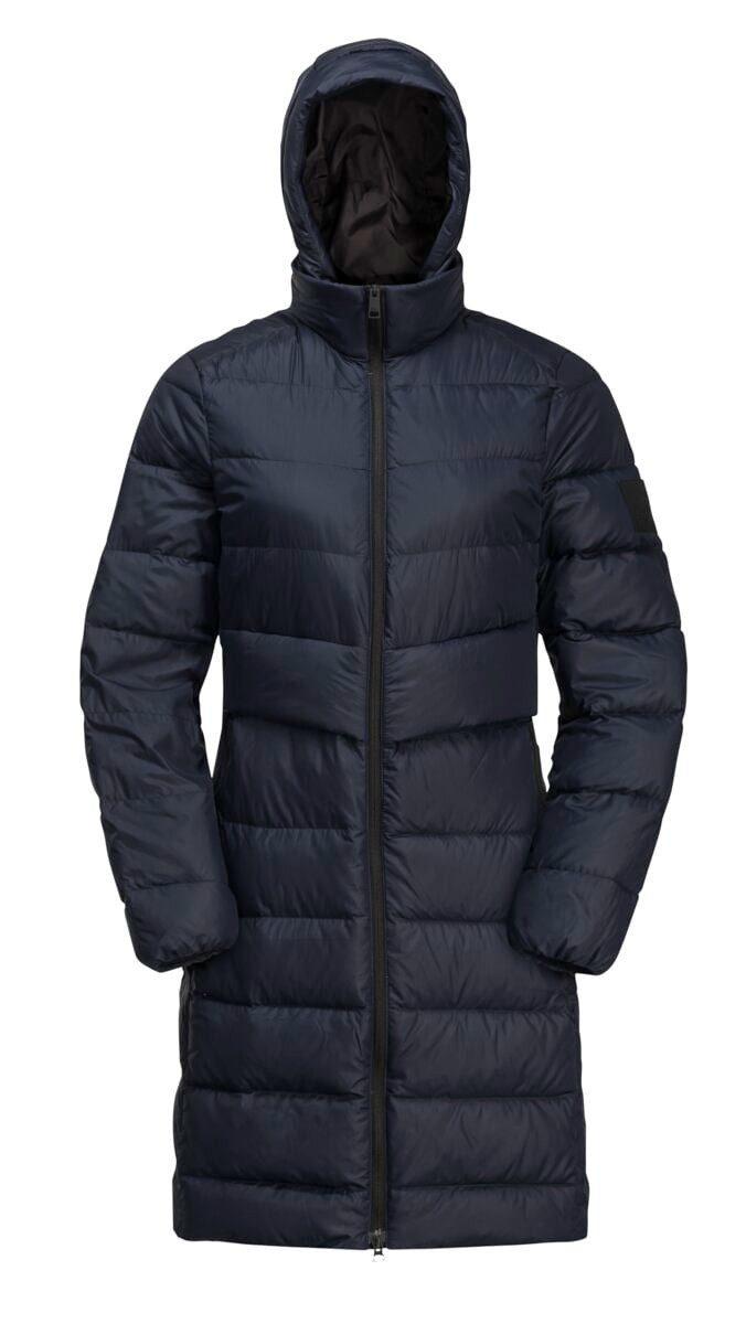 Jack Wolfskin Daunenmantel Lenauplatz Coat (winddicht, wasserabweisend, atmungsaktiv) dunkelblau
