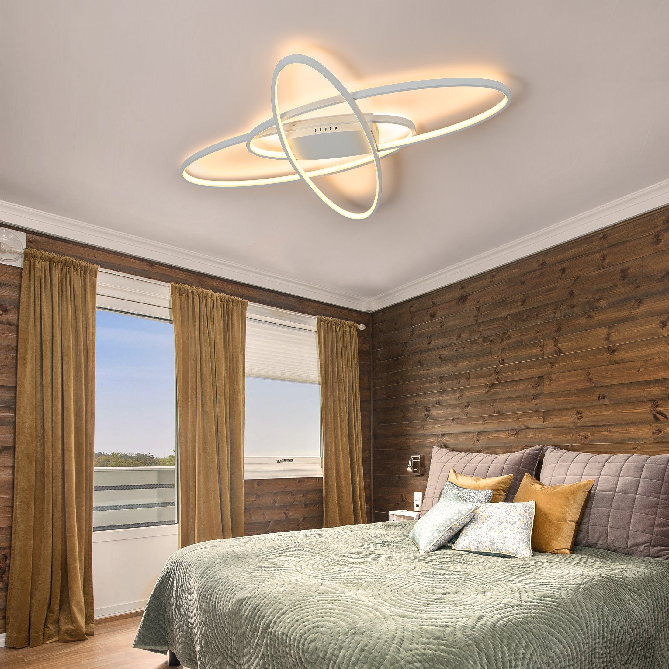 ZMH LED Deckenleuchte Wohnzimmer Dimmbar mit Fernbedienung Deckenlampe Modern Flur, LED fest integriert, 3000-6500K – Bild 5 von 5