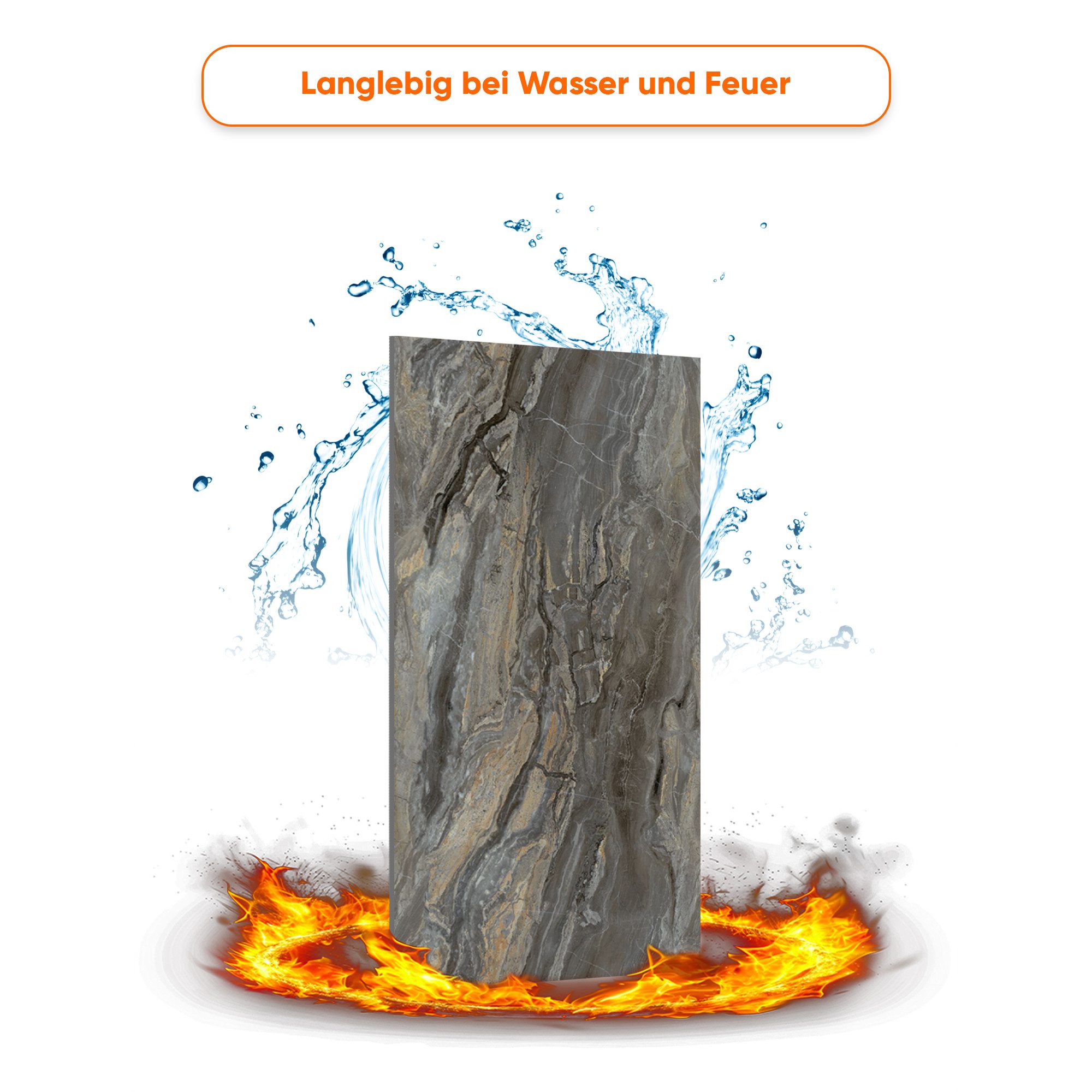 IZODEKOR 3D Wandpaneel PVC Wandverkleidung in Marmoroptik – Fliesenersatz für Bad & Küche, BxL: 60x120 cm, 0,72 qm, (wasserfest, kratzfest, pflegeleicht, direkt – Bild 5 von 5