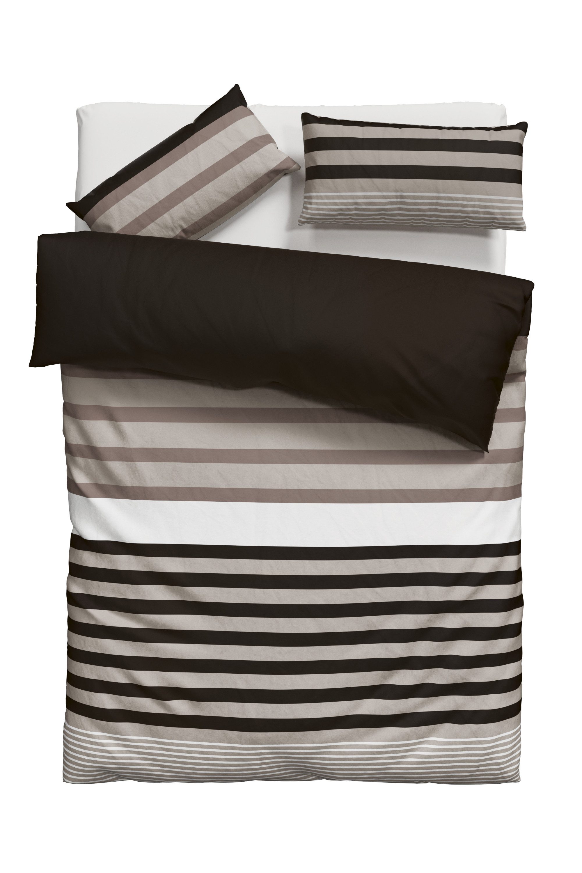 H.I.S Bettwäsche Majoran, Polycotton recycelt, 2 teilig, gestreifte Bettwäsche in verschiedenen Qualitäten