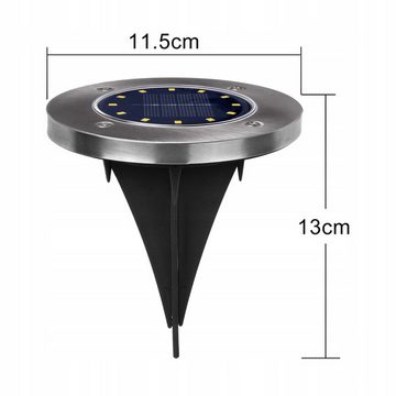 Maclean LED Gartenleuchte MCE318, LED Solar Bodenleuchten mit Erdspieß