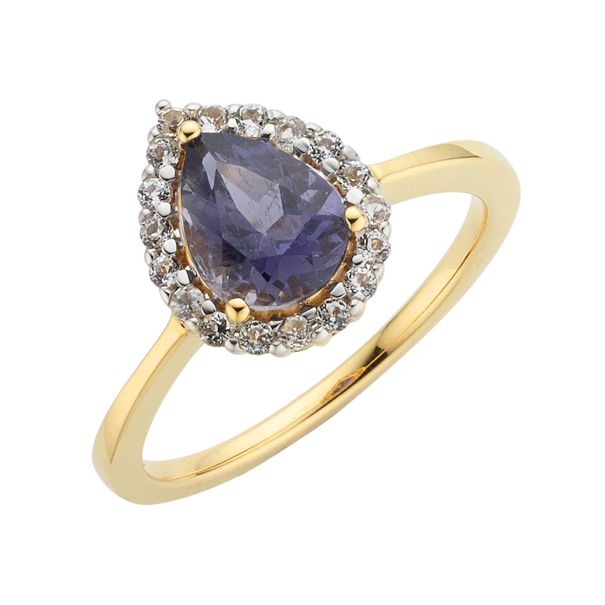 Bild von Fascination by Ellen K. Fingerring Gold 585 Ioltith + Weißtopas