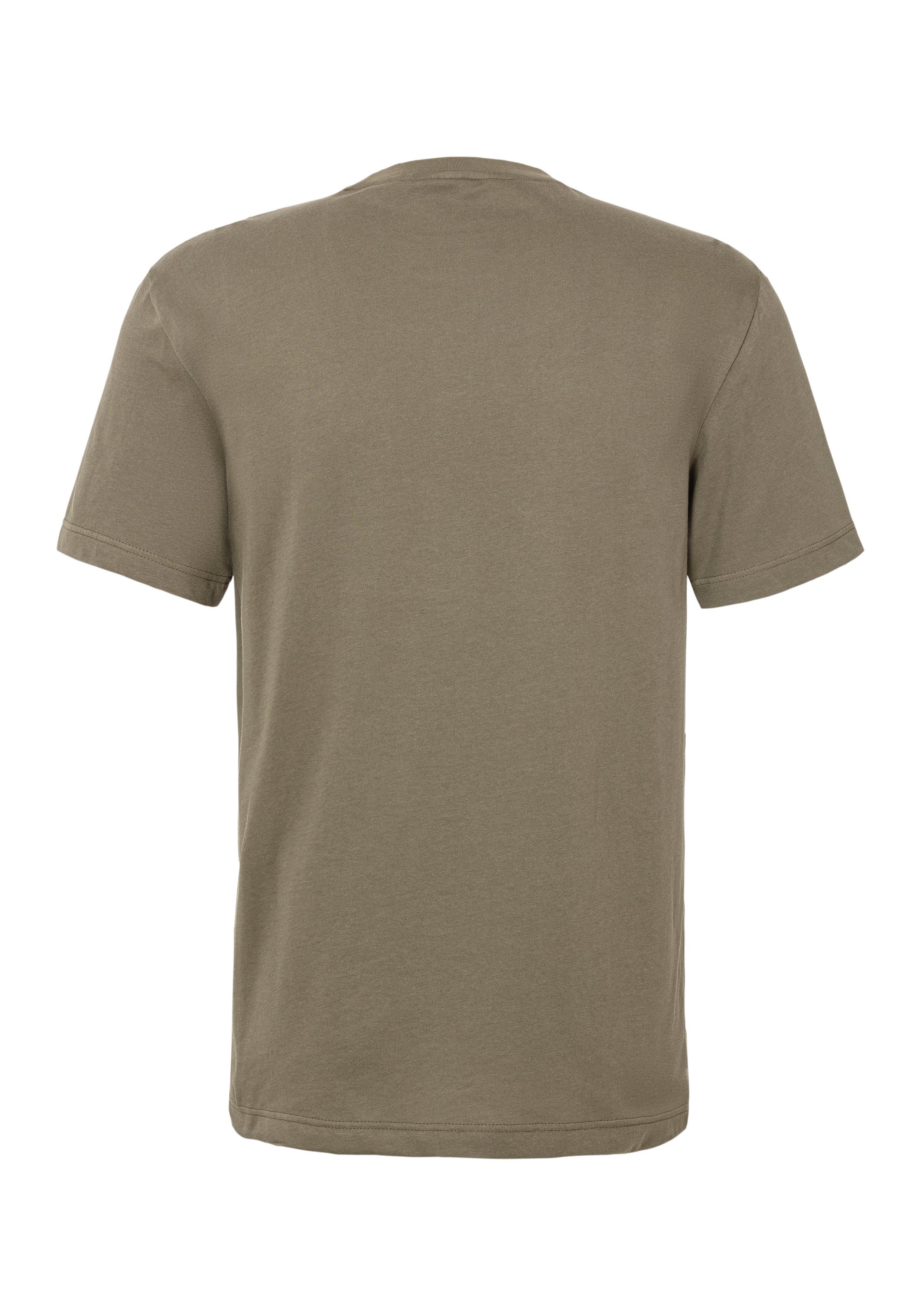 Rundhalsausschnitt T-Shirt (1-tlg) khaki mit Lacoste