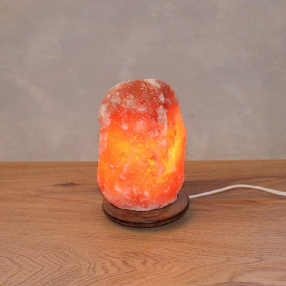 HIMALAYA SALT DREAMS Salzkristall-Tischlampe Rock, Leuchtmittel wechselbar,  Warmweiß, Handgefertigt aus Salzkristall - jeder Stein ein Unikat, ca.1,7 kg