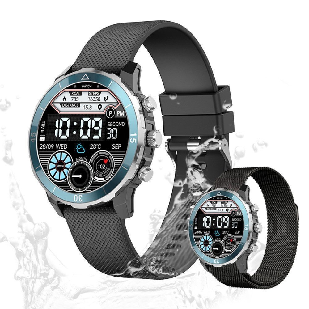 Zevelora Damen's IP68 wasserdicht Telefonfunktion Fitness-Tracker Smartwatch (3,22 cm/1,27 Zoll, Android/iOS), mit austauschbarem weichem Mesharmband, - 280 mAh mit Herzfrequenzsensor, SPO2 Schrittzähler & Beste funktions