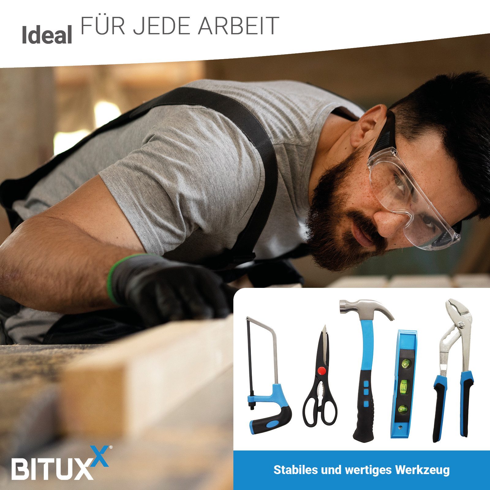 Bituxx Werkzeugtrolley 1200 tlg. (Komplett-Set, 1200 St., Trolley mit 4 bestückten Werkzeugeinlagen), mobil & praktisch: Rollkoffer mit Teleskopgriff und 4 Eben – Bild 4 von 5
