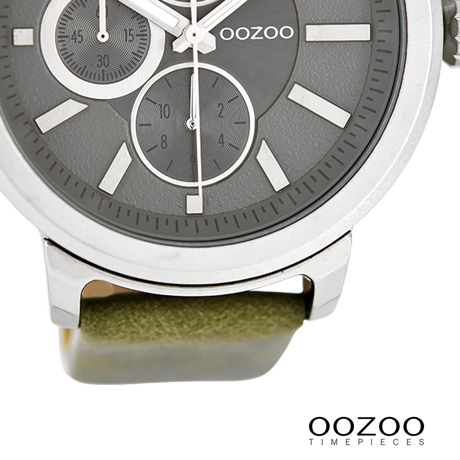 OOZOO Quarzuhr Oozoo Herren Armbanduhr Timepieces Analog, (Analoguhr), Herrenuhr rund, extra groß (ca. 47mm) Lederarmband, Casual-Style